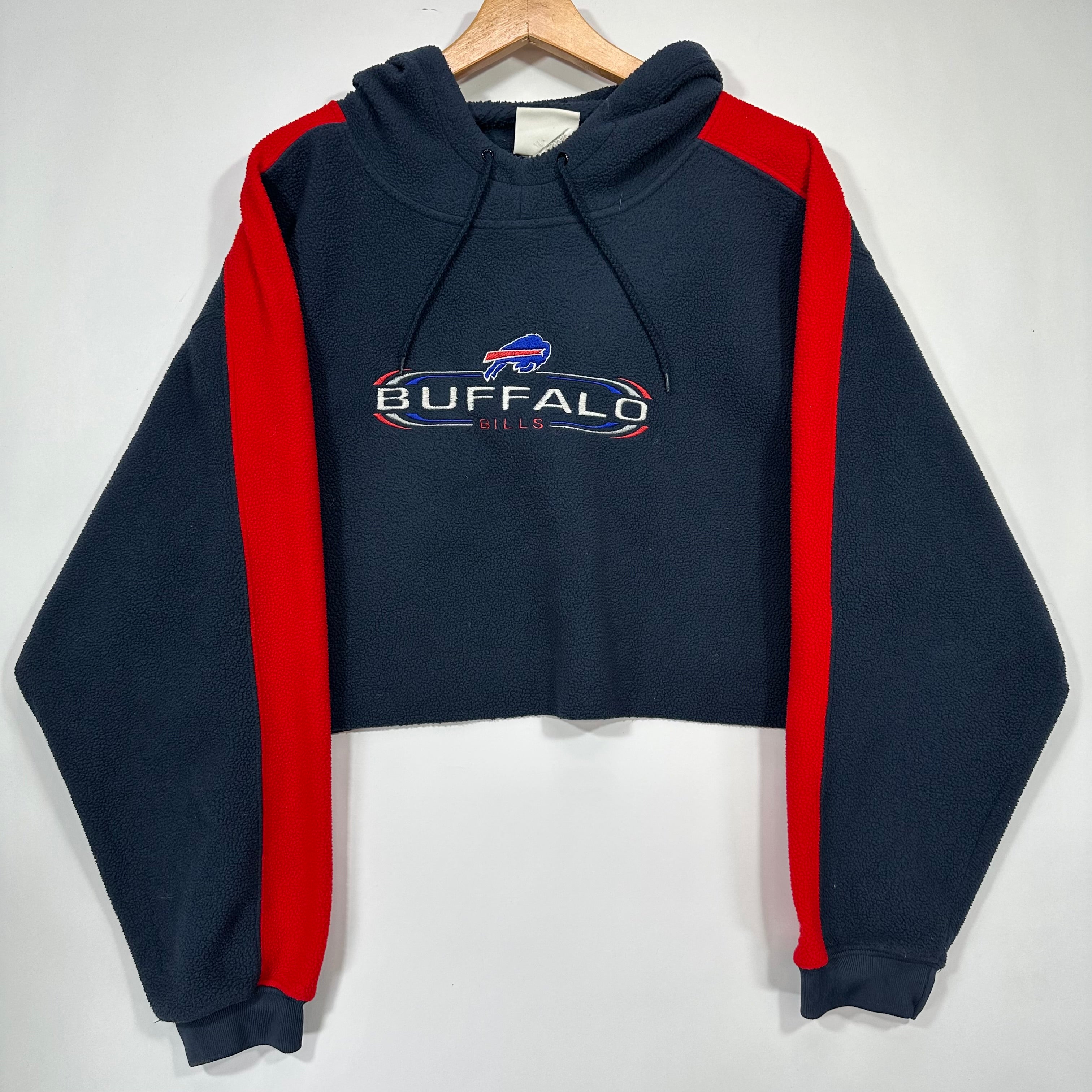 Vintage Buffalo Bills Cropped Hoodie Sweatshirt XL