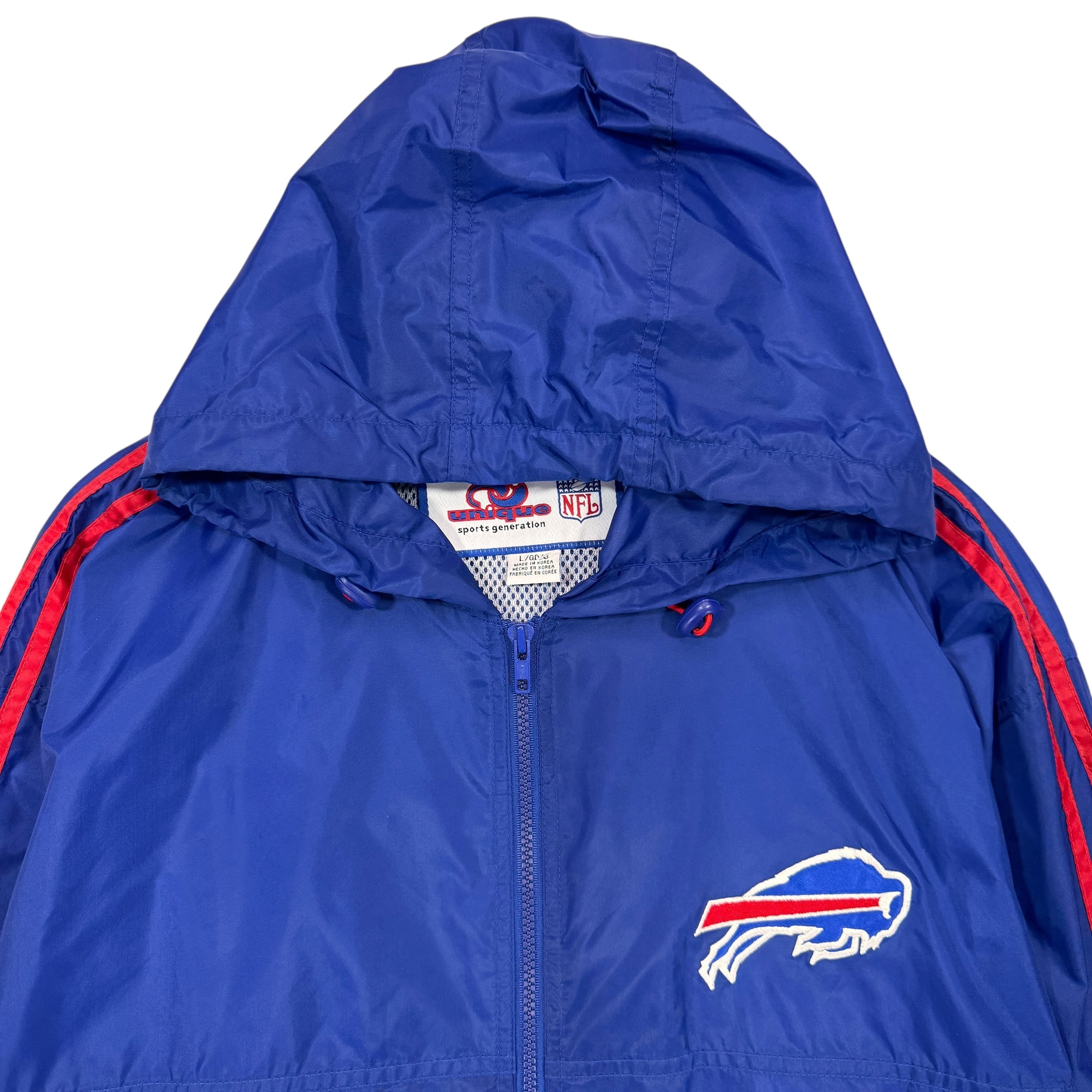 Vintage Buffalo Bills Zip Up Windbreaker Jacket Large
