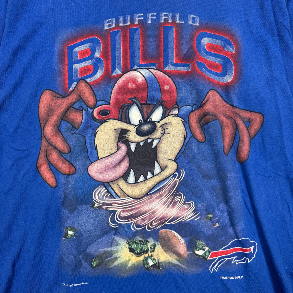 Vintage Buffalo Bills Taz Looney Tunes Cartoon Shirt Large