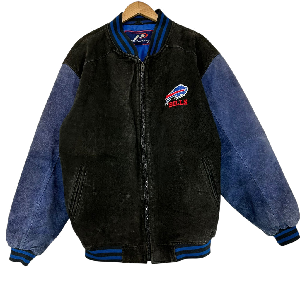 Vintage Buffalo Bills Leather Suede Bomber Jacket Large