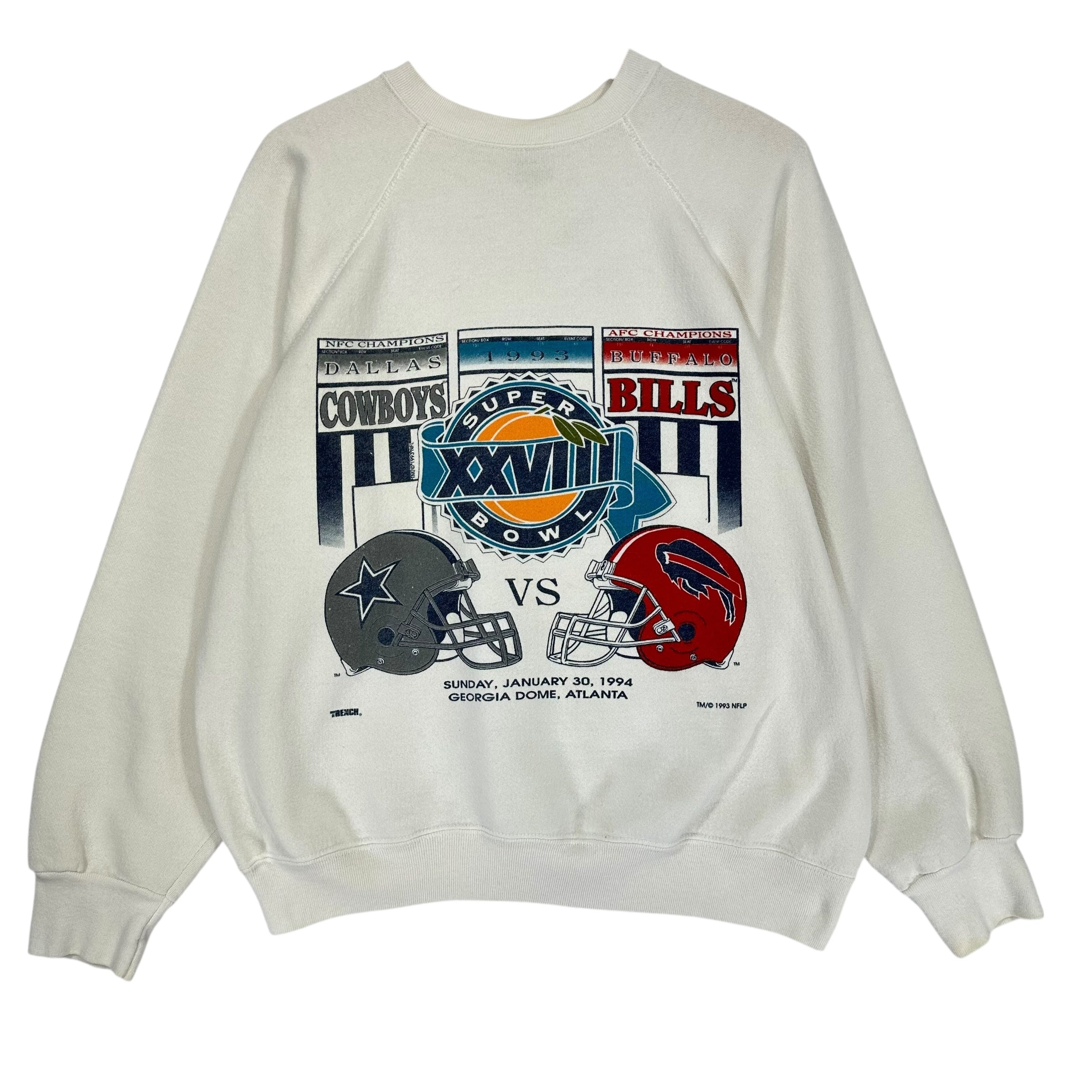 Vintage Buffalo Bills Dallas Cowboys 1994 Super Bowl Sweatshirt Large
