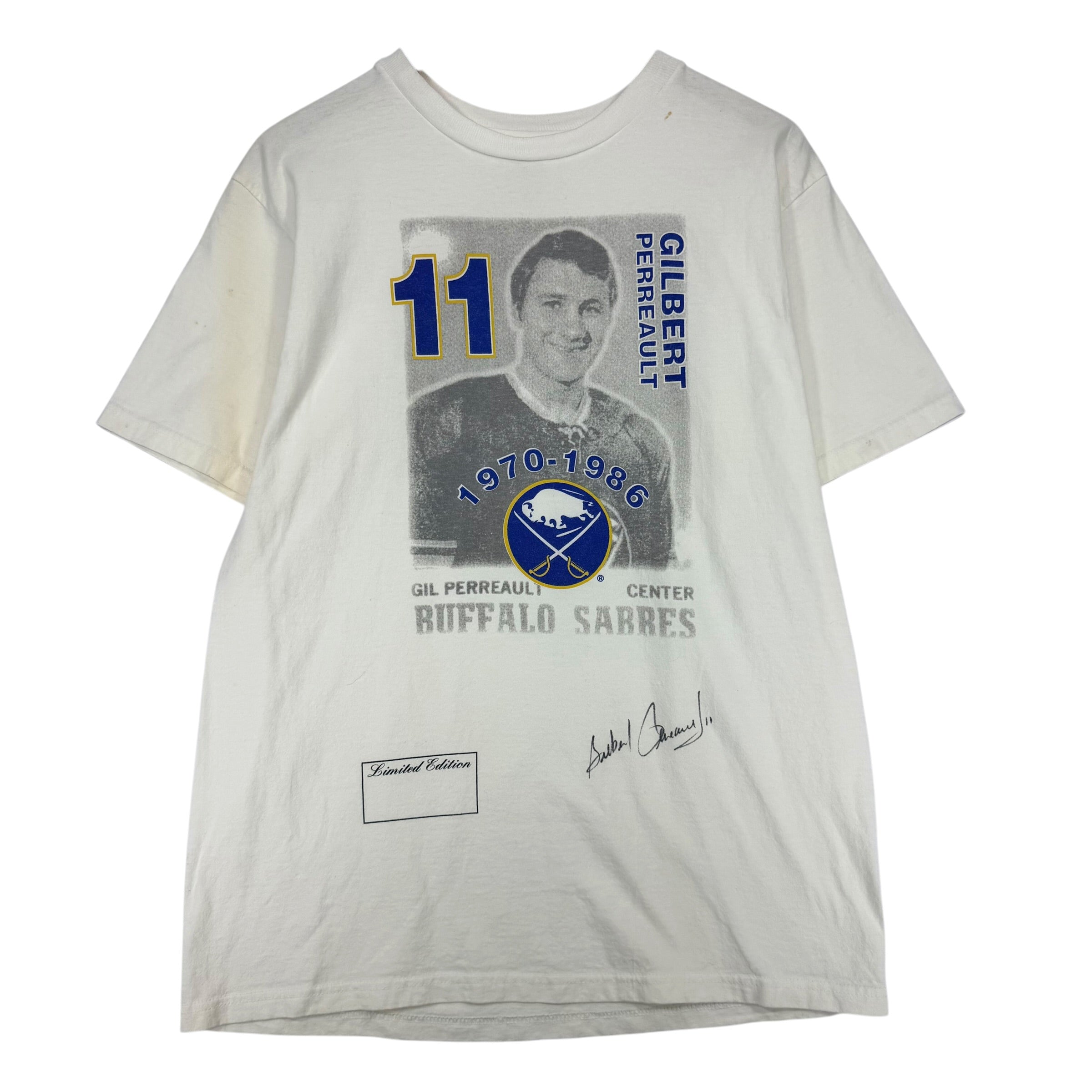 Vintage Buffalo Sabres Gilbert Perreault Signed Shirt Large