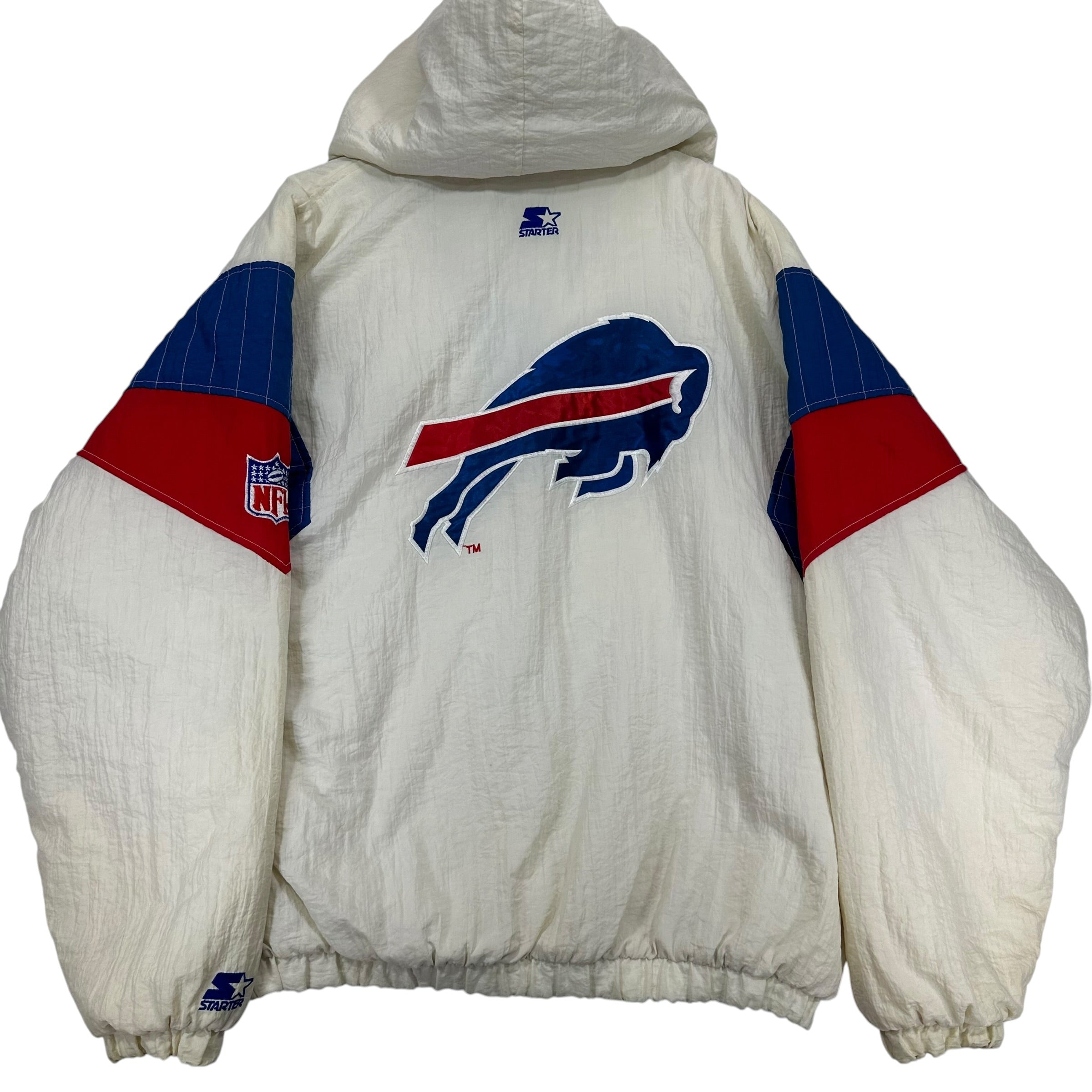 Vintage Buffalo Bills White Starter Pullover Puffer Jacket XL