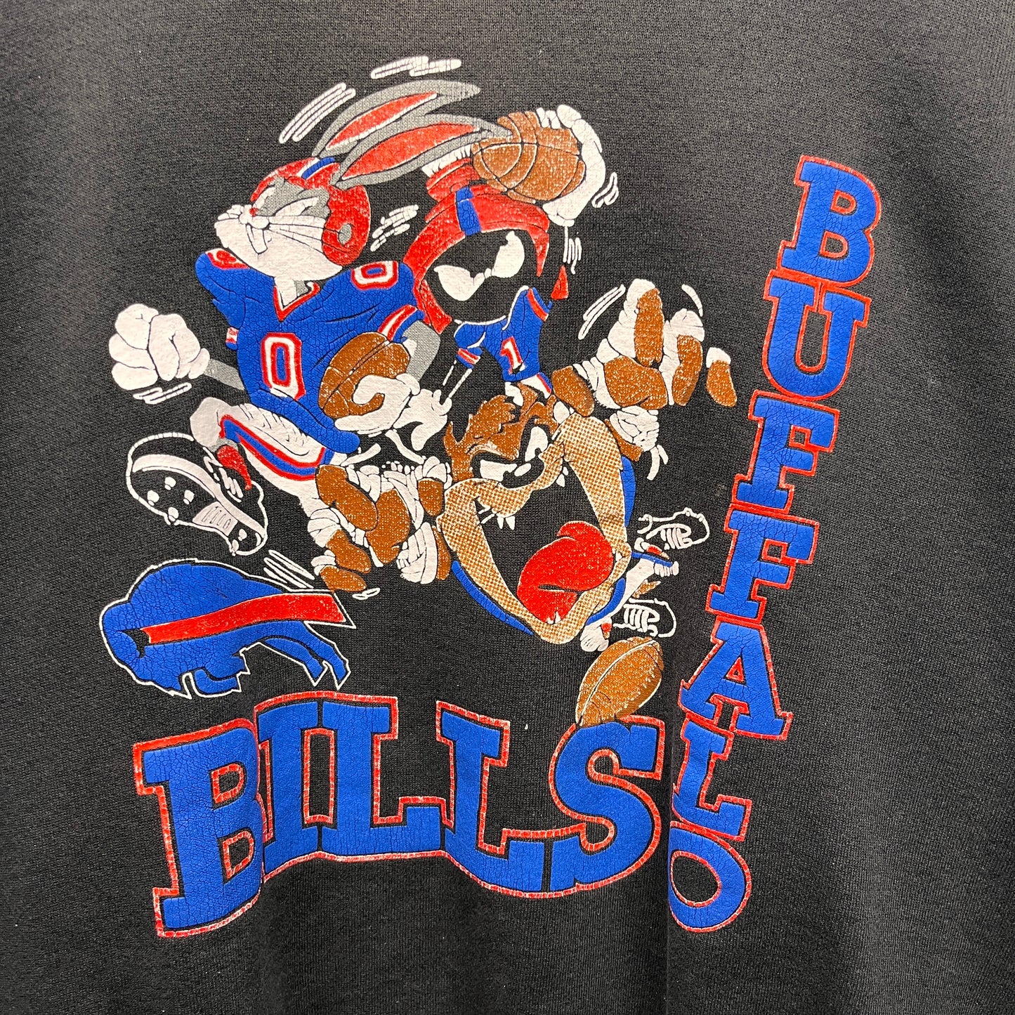 Vintage Buffalo Bills Looney Tunes Cartoon Crewneck Sweatshirt XL