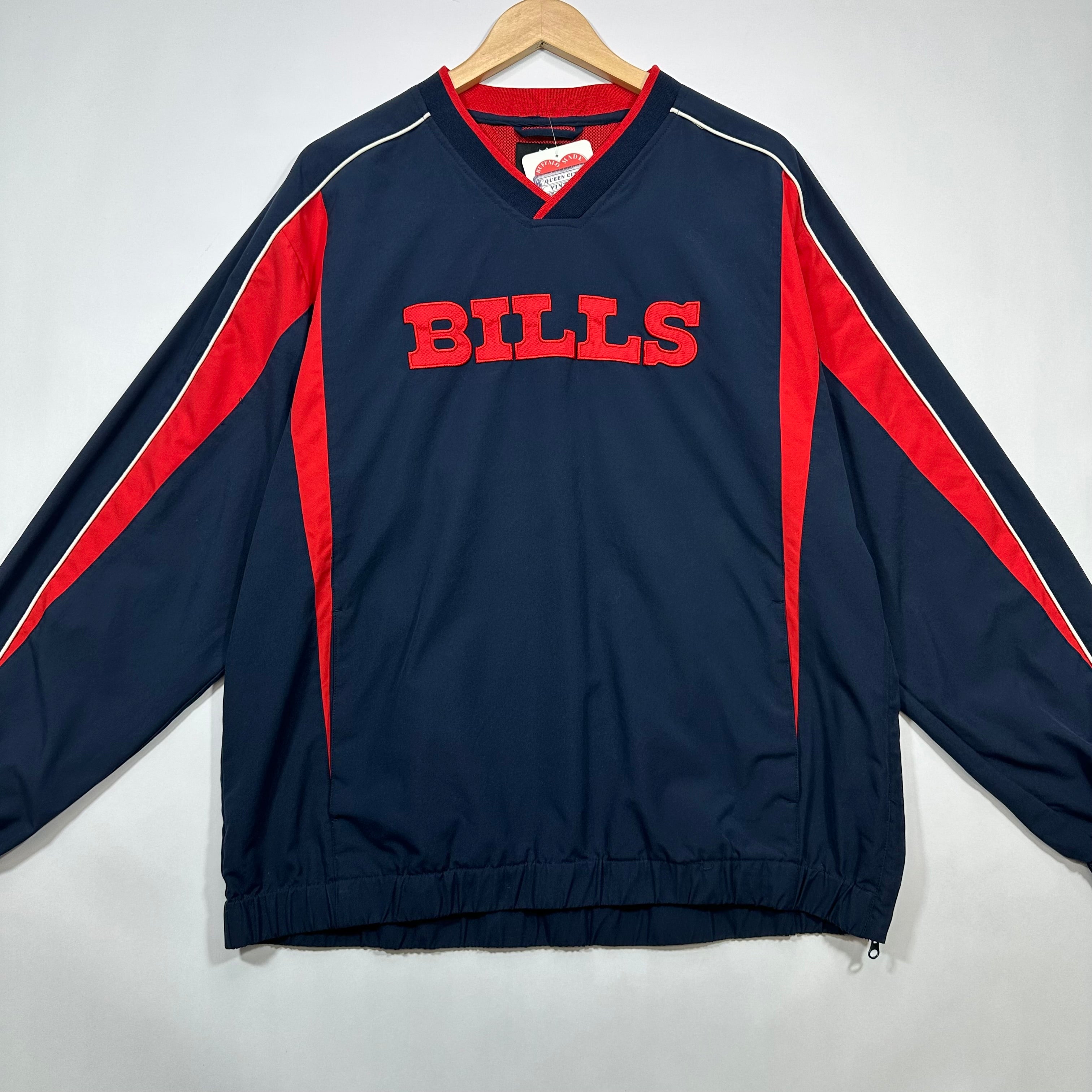 Vintage Buffalo Bills Pullover Windbreaker Jacket Large