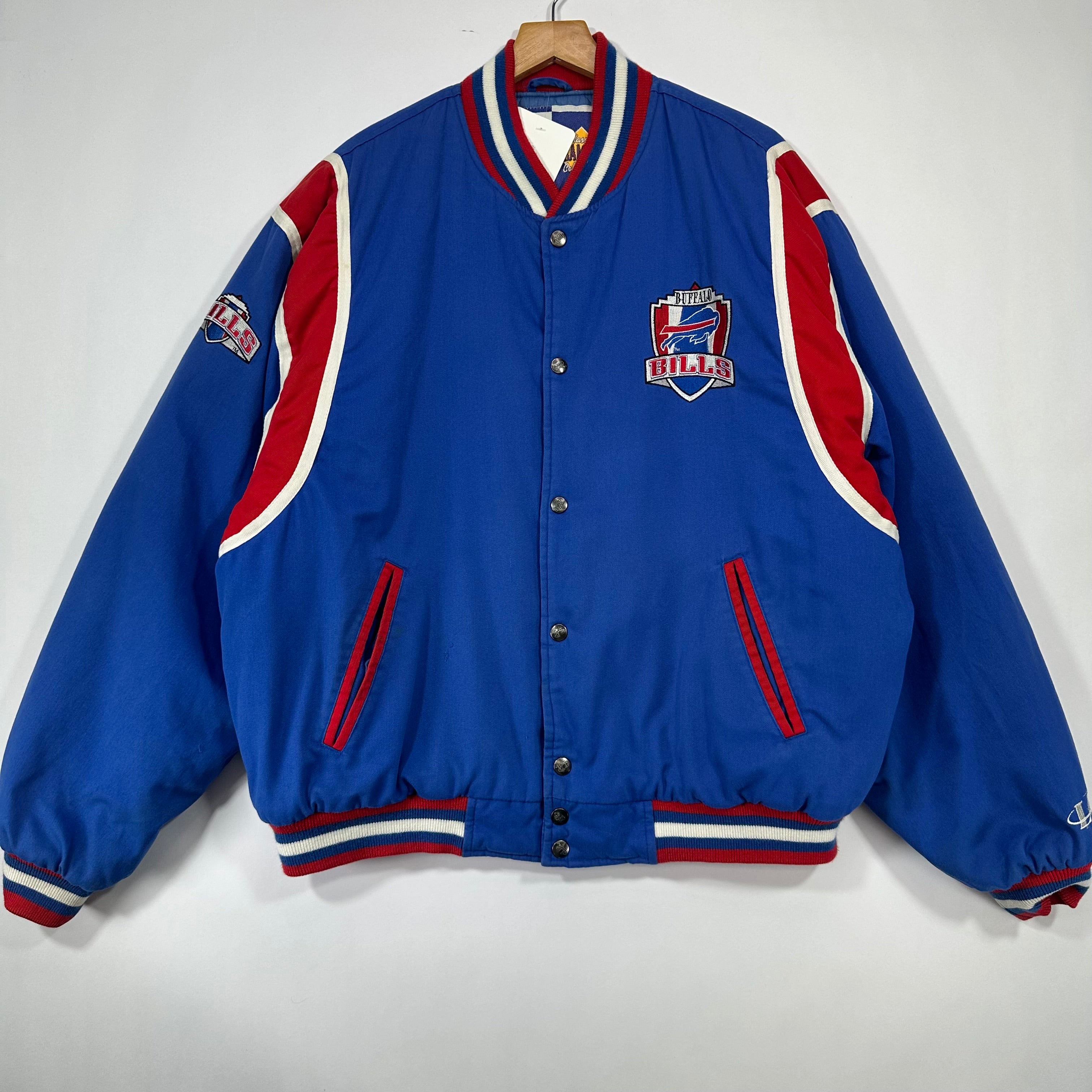 Vintage Buffalo Bills Quilted Bomber Jacket Large