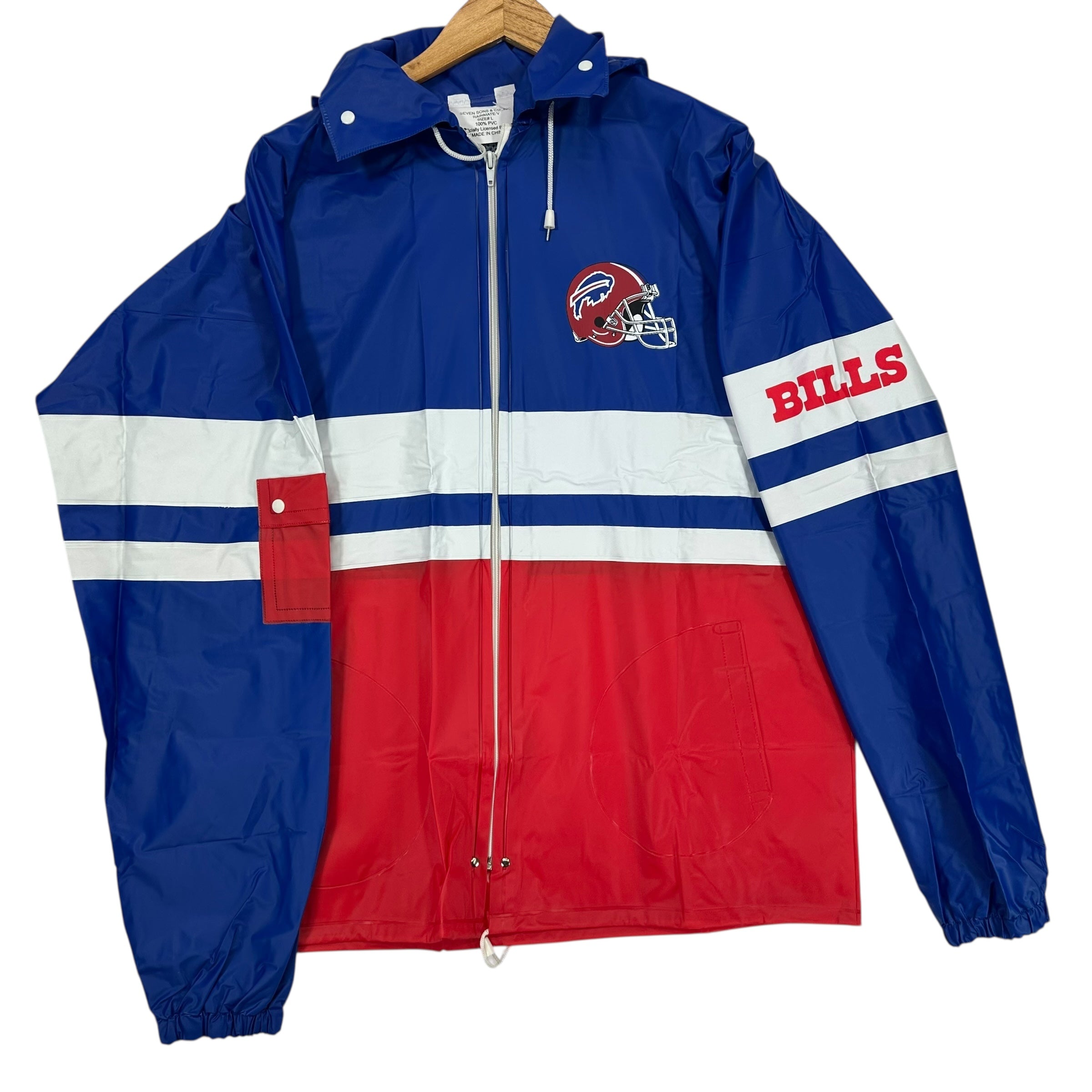 Vintage Buffalo Bills Vinyl Rain Jacket Large