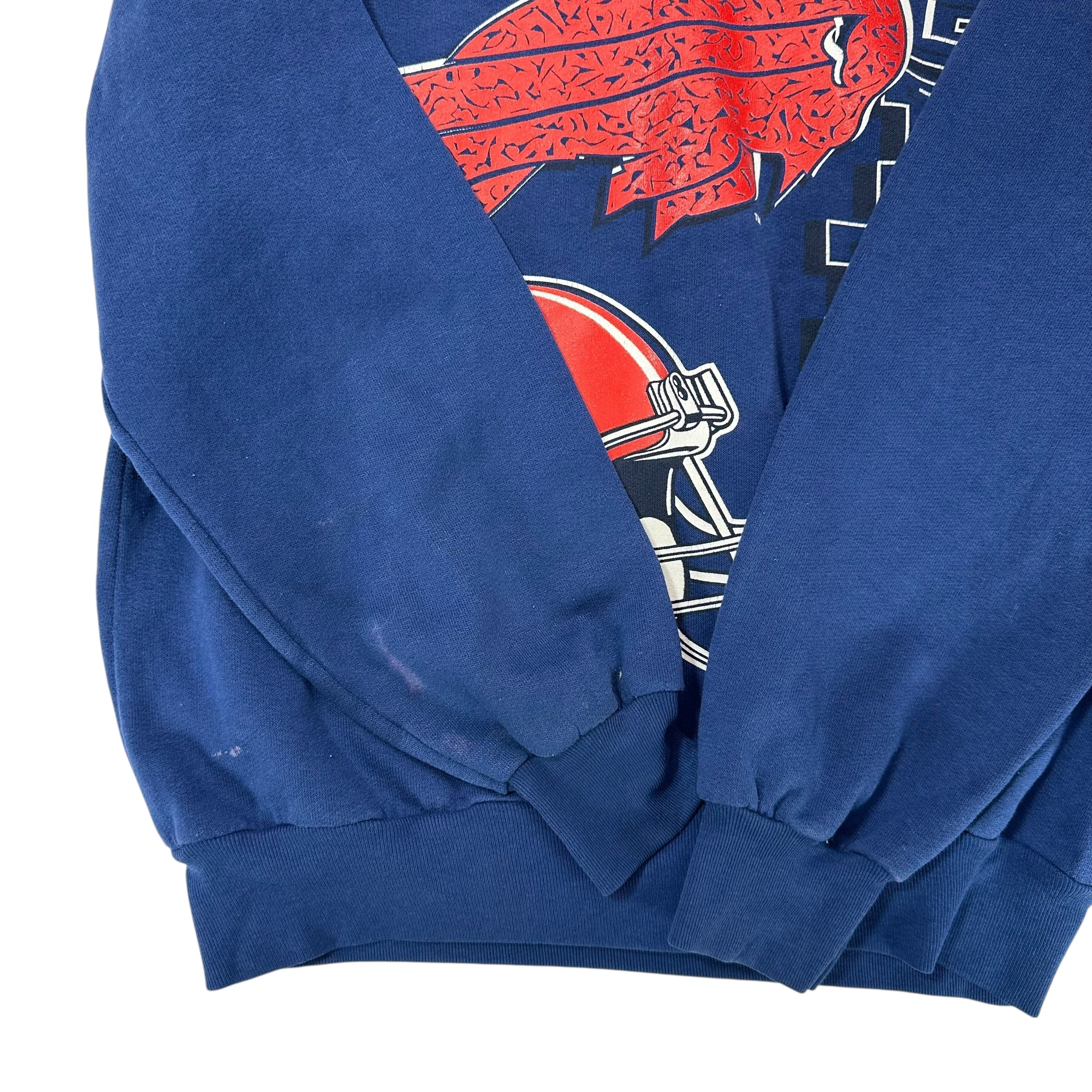 Vintage Buffalo Bills Red Helmet Crewneck Sweatshirt Small