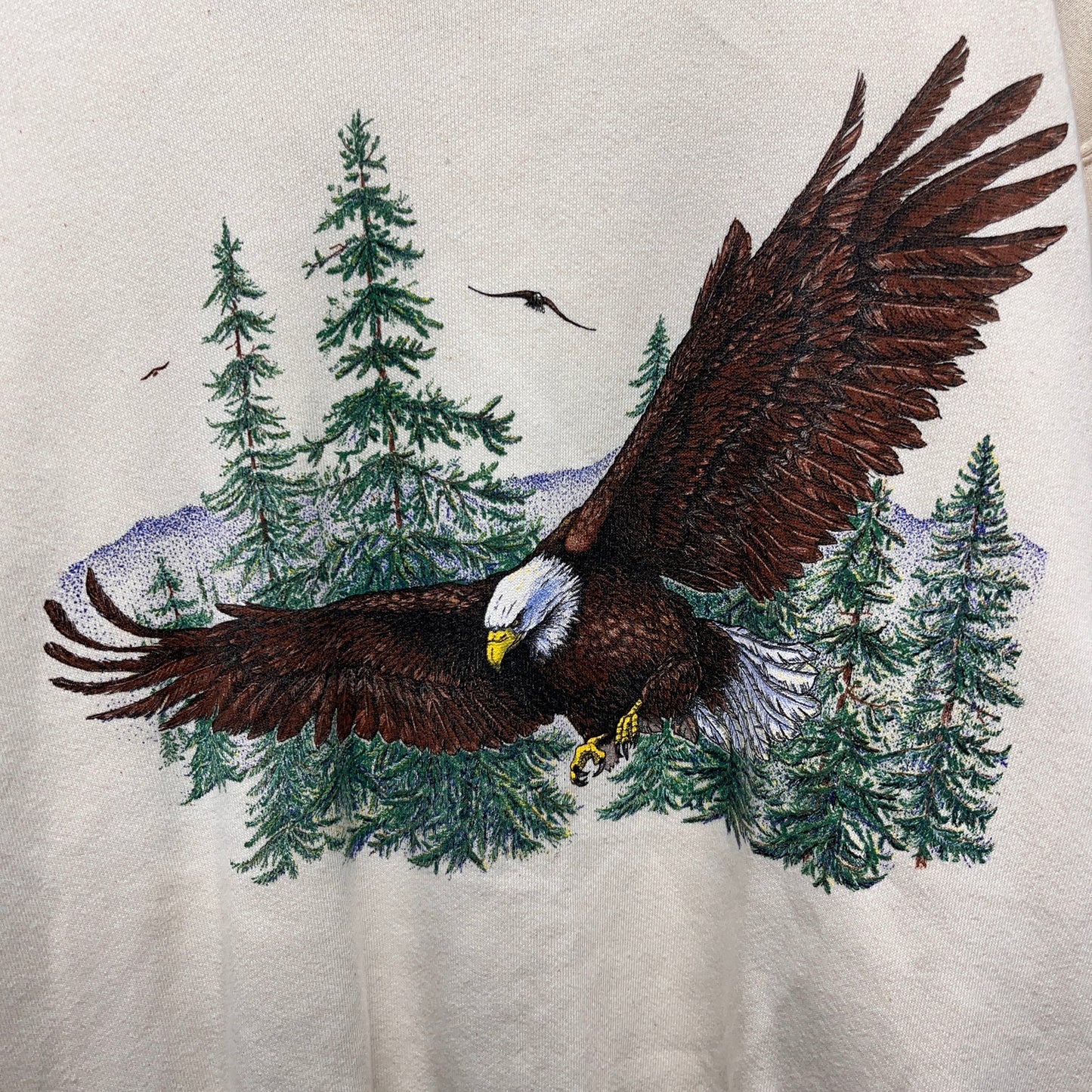 Vintage Bald Eagle Nature Crewneck Sweatshirt Large