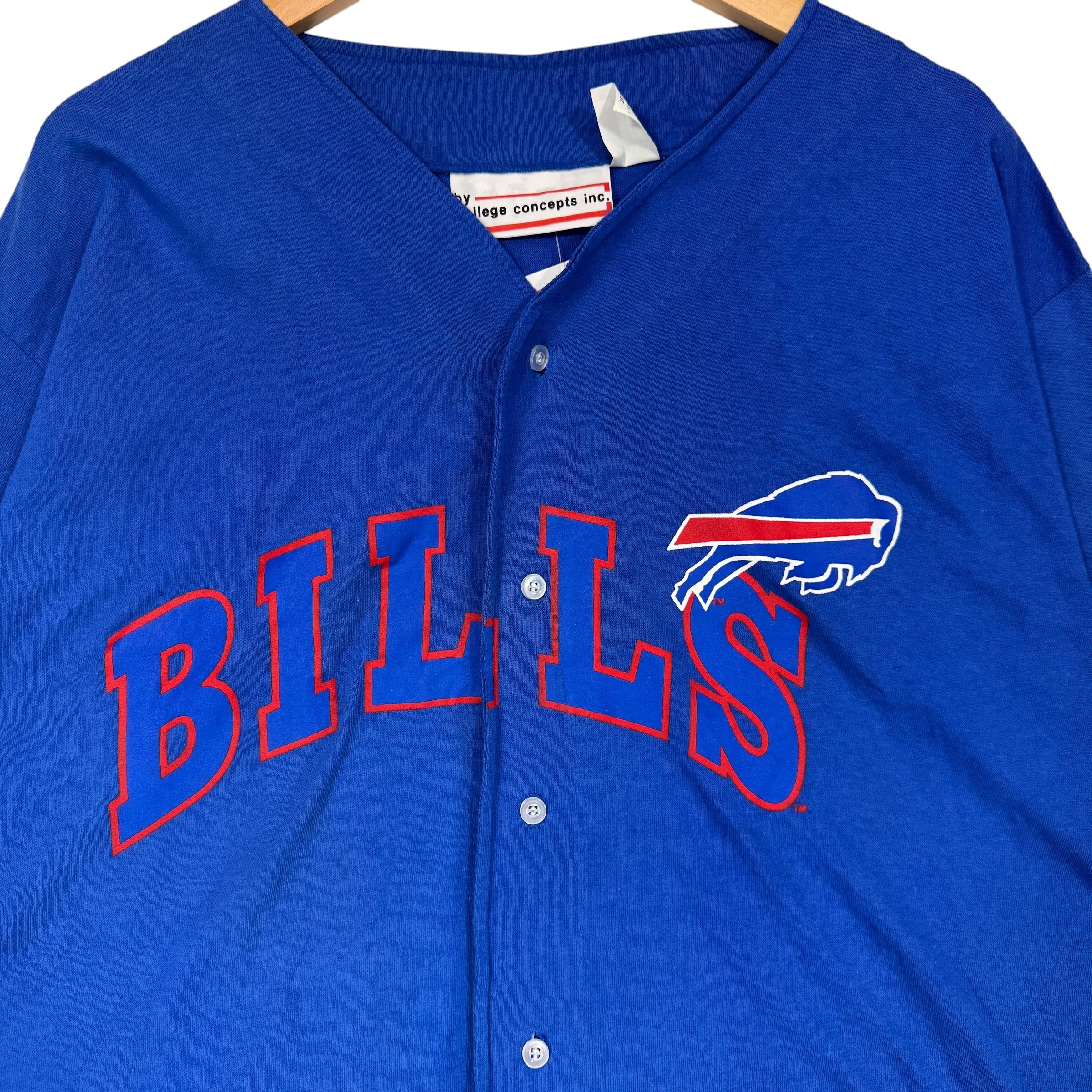 Vintage Buffalo Bills Button Up Baseball Jersey XL