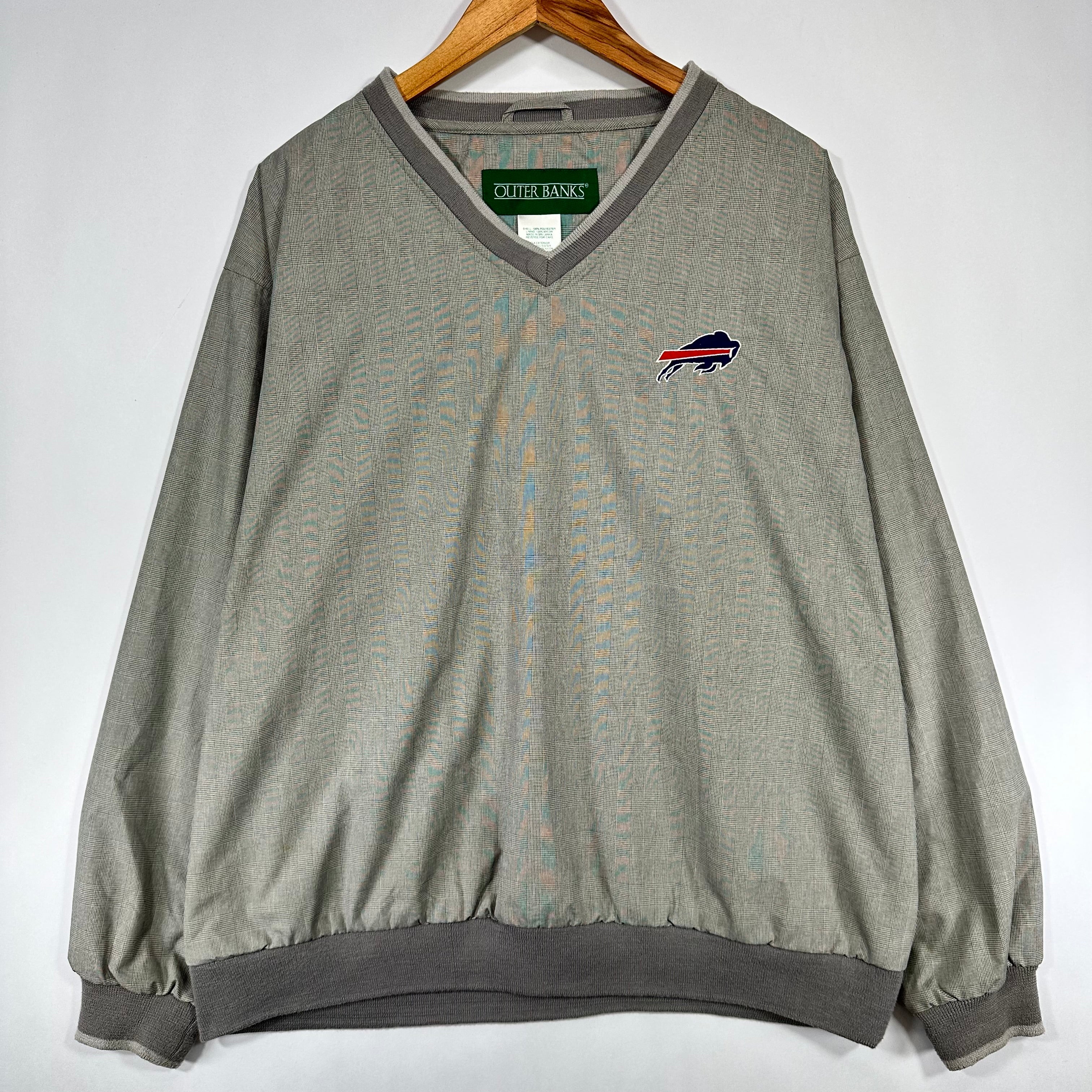 Vintage Buffalo Bills Plaid Pullover Windbreaker Jacket Large