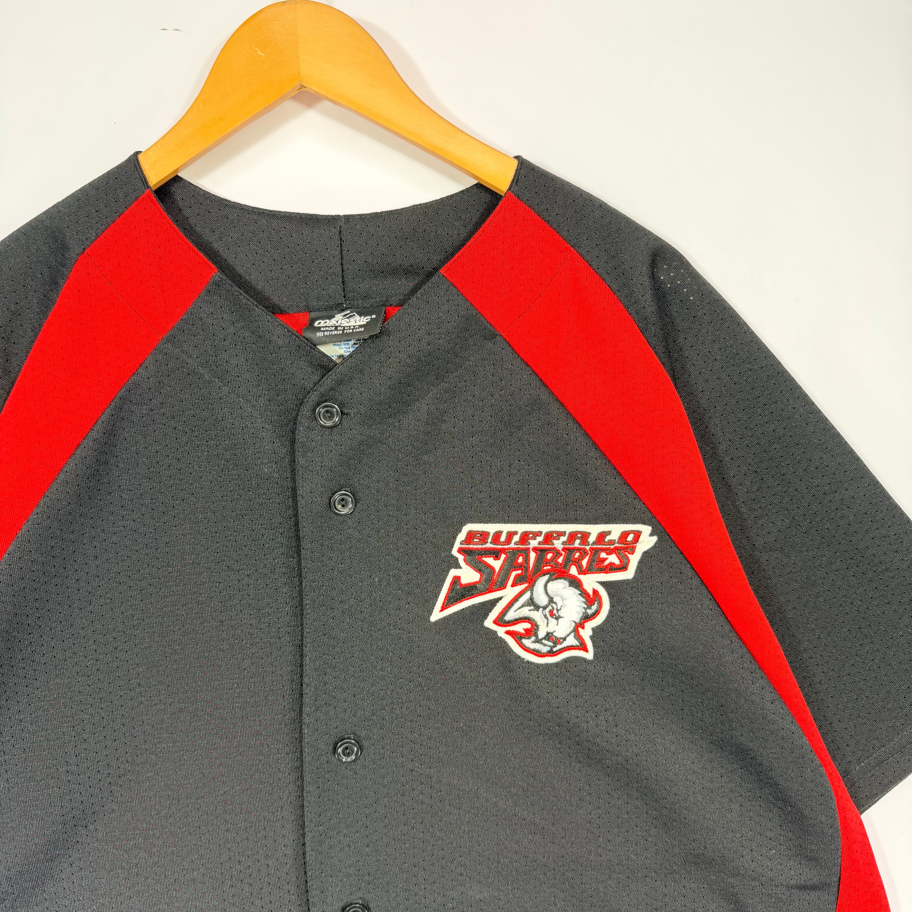 Vintage Buffalo Sabres Baseball Jersey Shirt XL