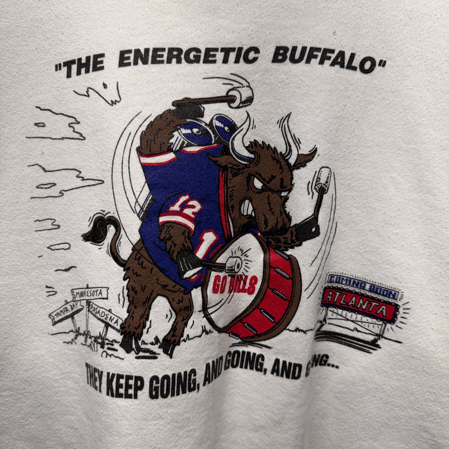 Vintage Buffalo Bills Cartoon Crewneck Sweatshirt XXL