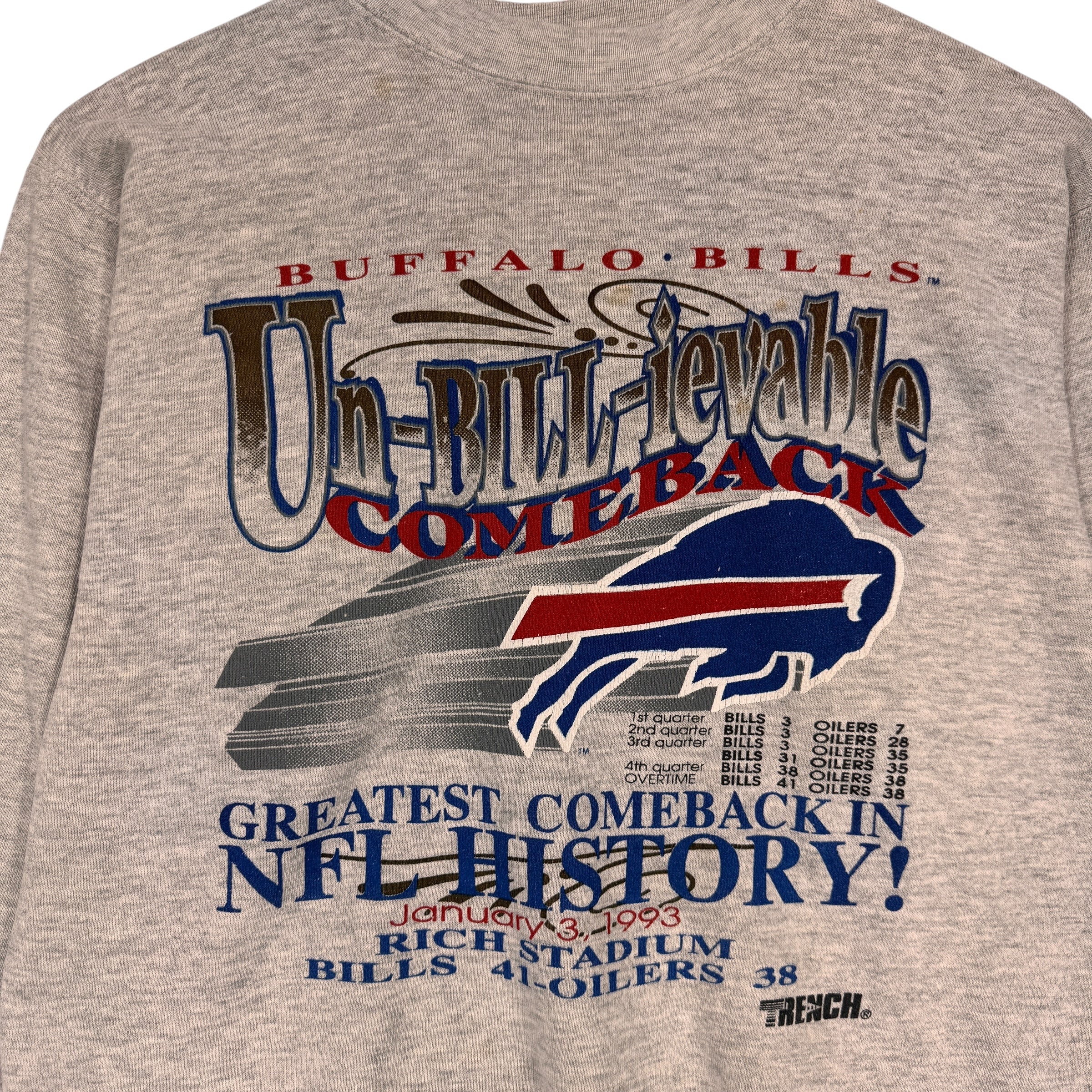 Vintage Buffalo Bills Un-Bill-ievable Comeback Crewneck Sweatshirt Small