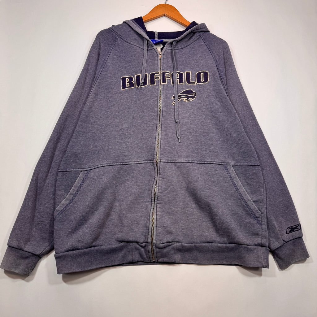 Vintage Buffalo Bills Zip Up Hoodie Sweatshirt XXL