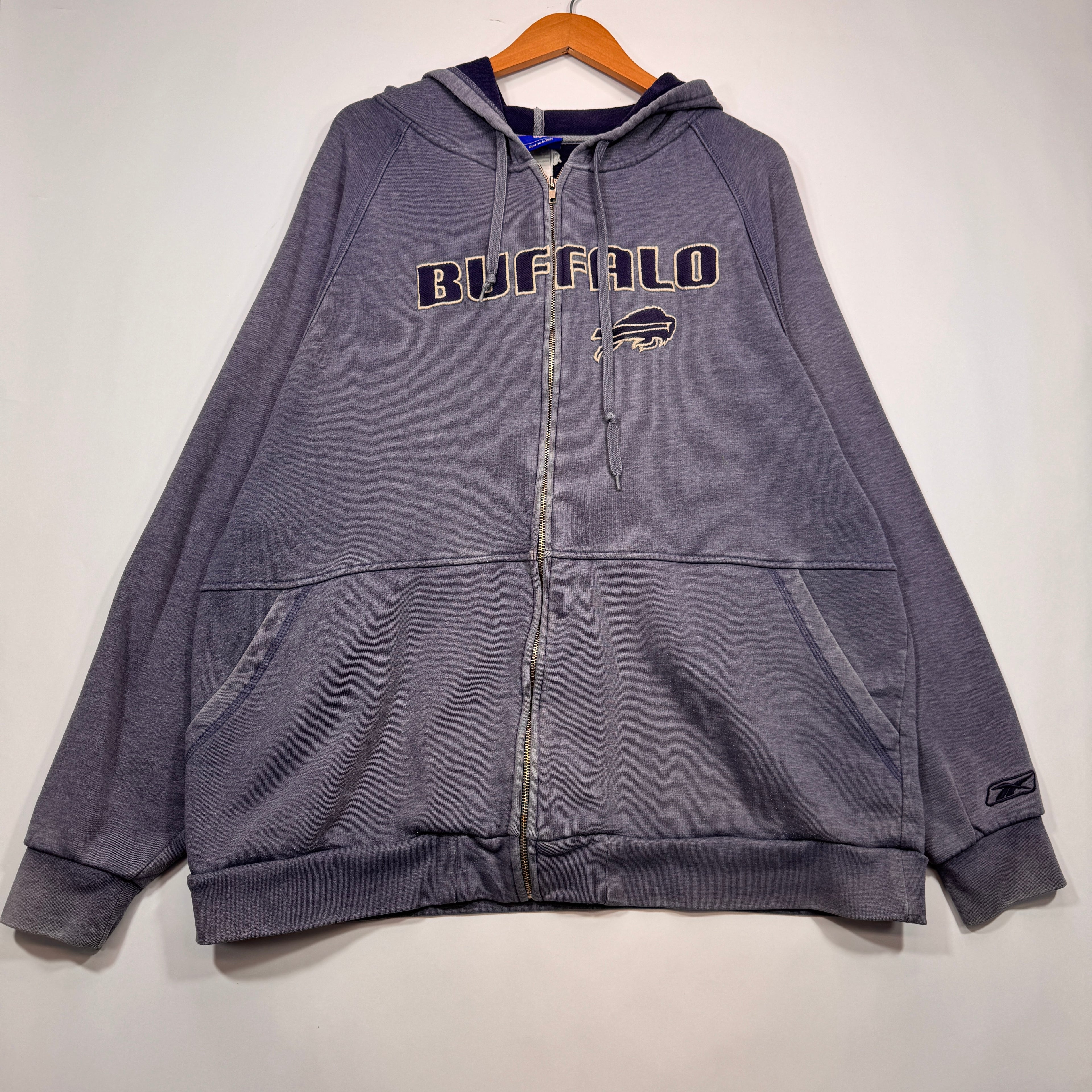 Vintage Buffalo Bills Zip Up Hoodie Sweatshirt XXL