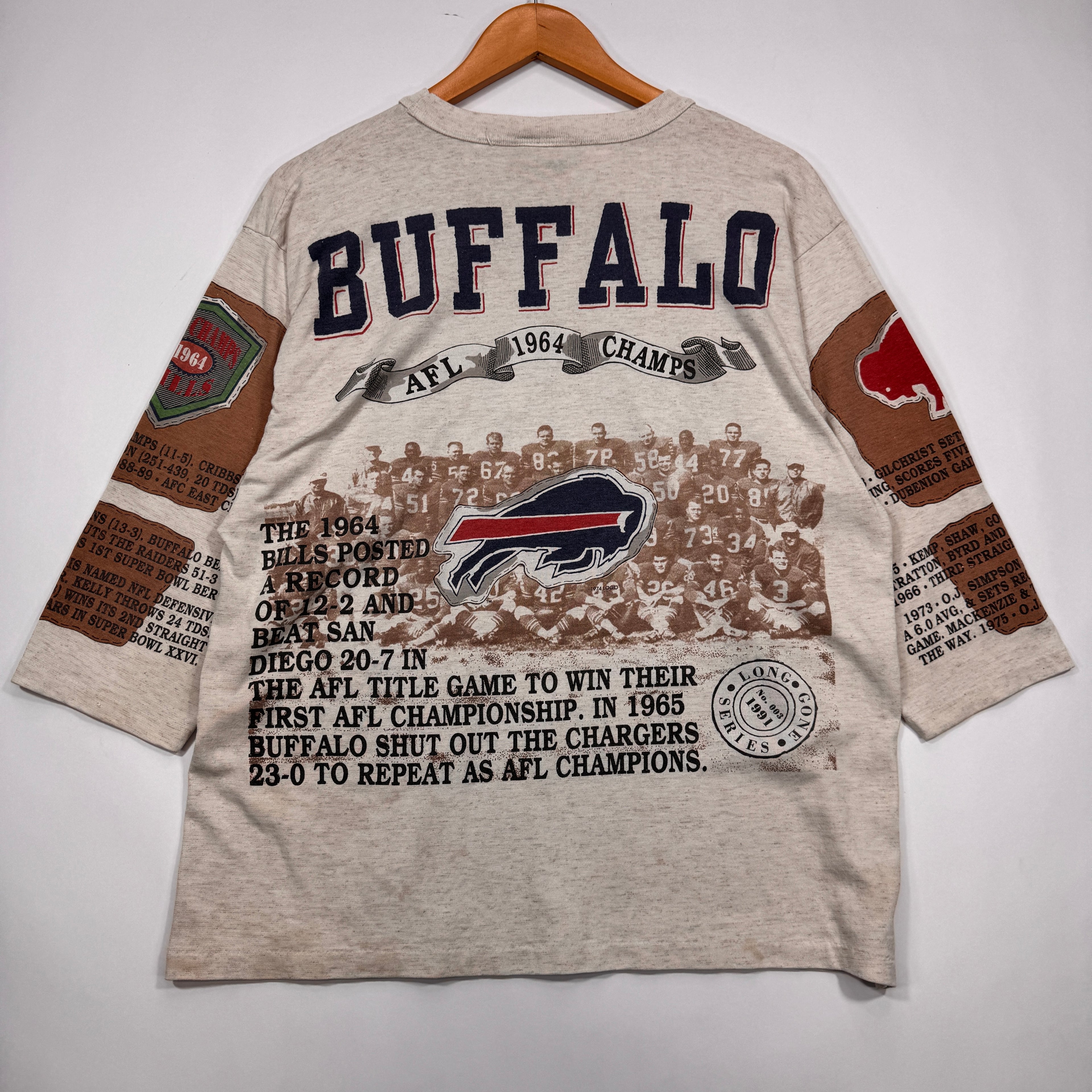 Vintage Buffalo Bills 1964 AFL Champions All Over Print Shirt Large