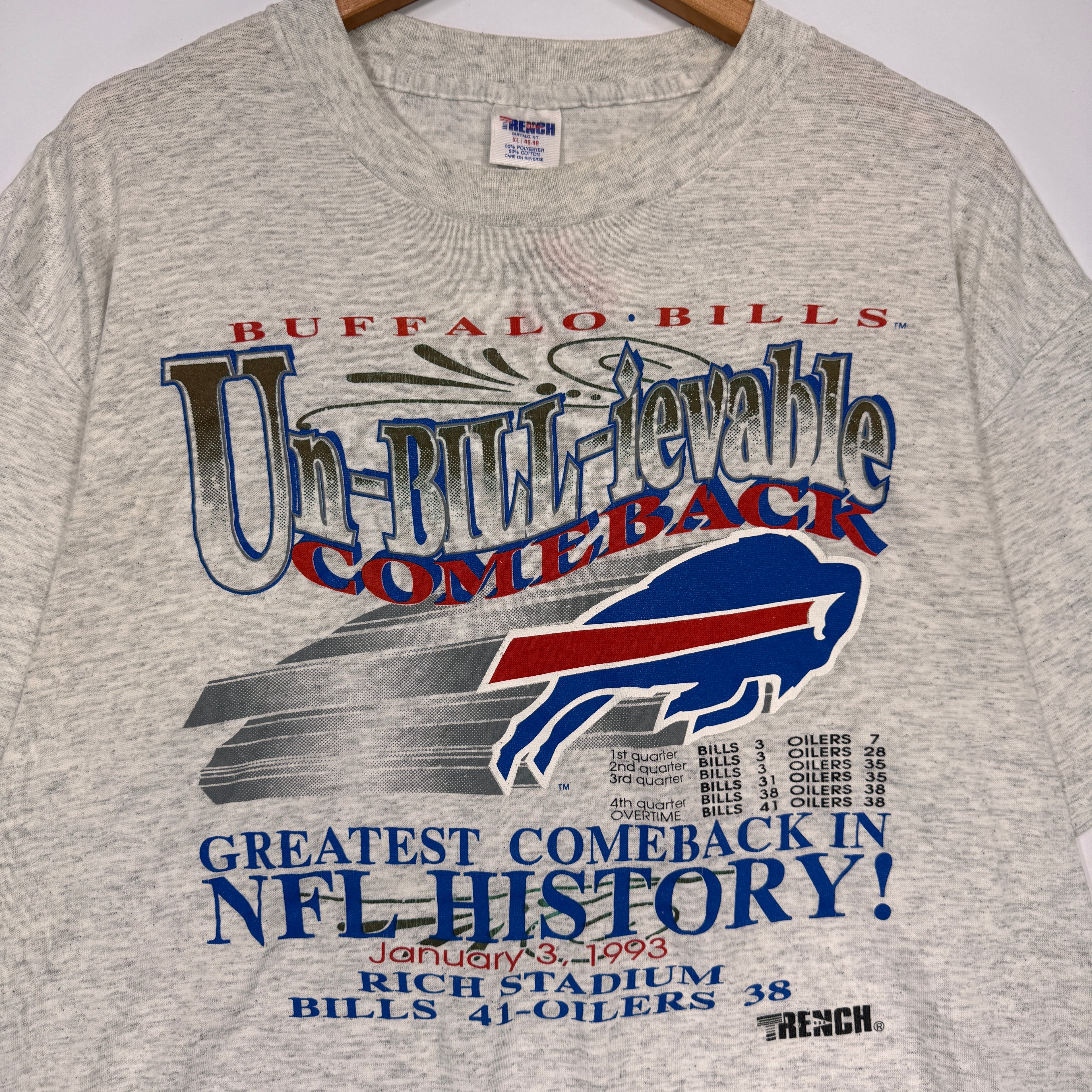 Vintage Buffalo Bills 1993 Greatest Comeback Shirt XL