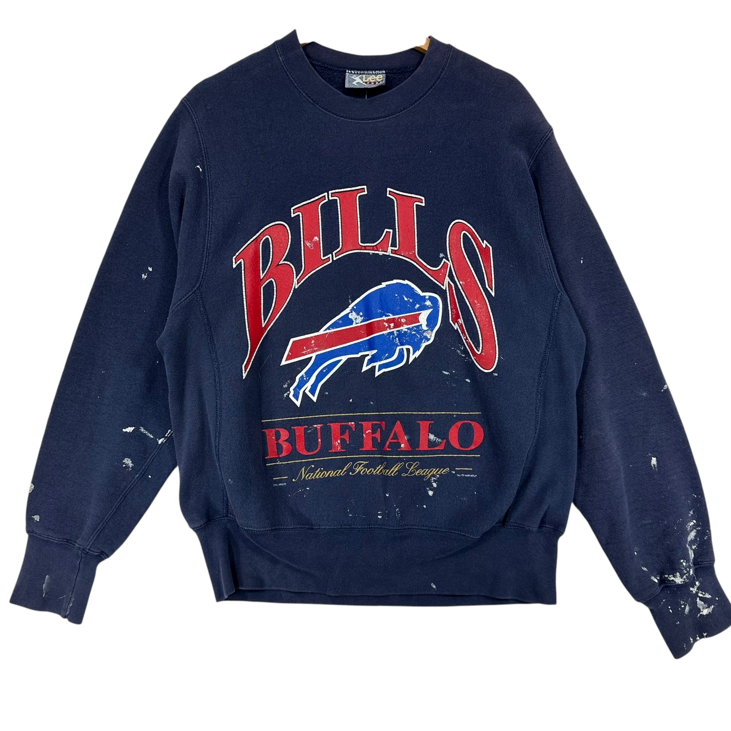 Vintage Buffalo Bills Paint Thrashed Crewneck Sweatshirt Medium
