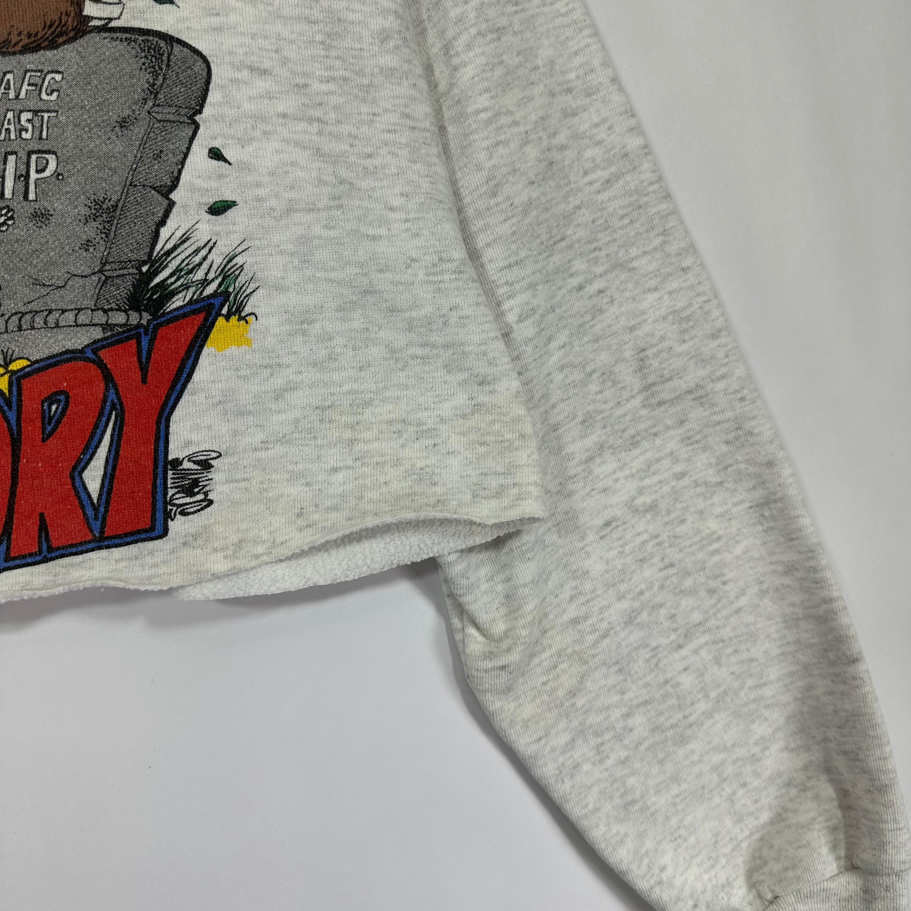 Vintage Buffalo Bills Reaper Cropped Crewneck Sweatshirt Large