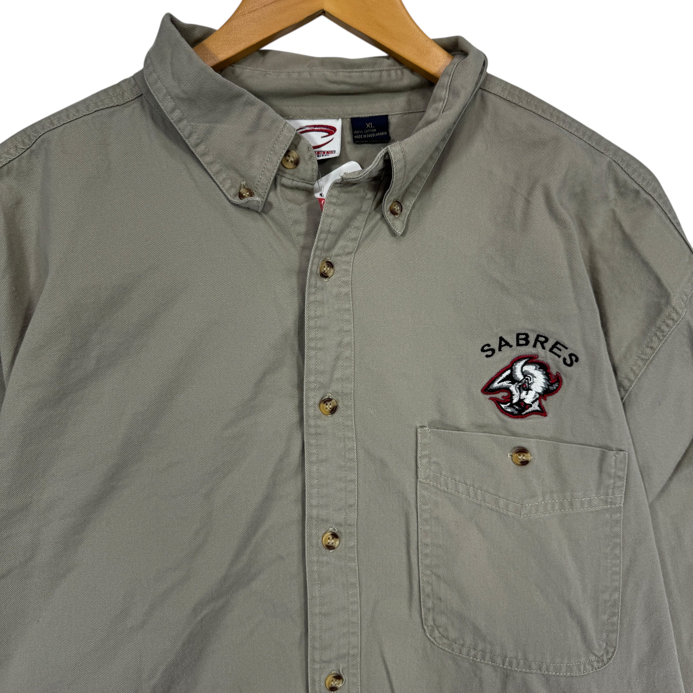 Vintage Buffalo Sabres Button Khaki Shirt XL