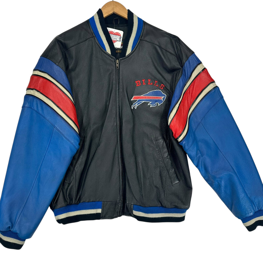 Vintage Buffalo Bills Leather Racing Jacket XL