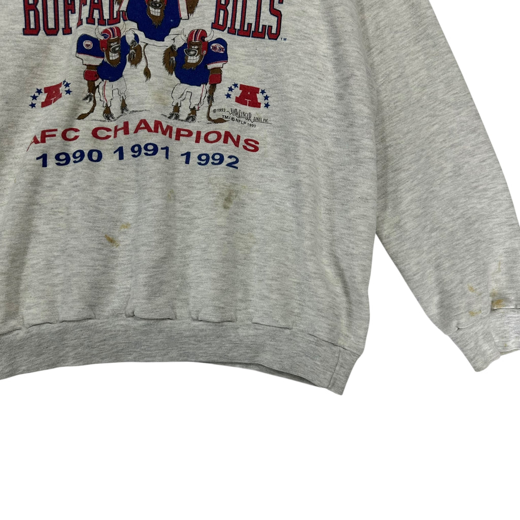Vintage Buffalo Bills Thrashed 1992 AFC Champs Crewneck Sweatshirt XL