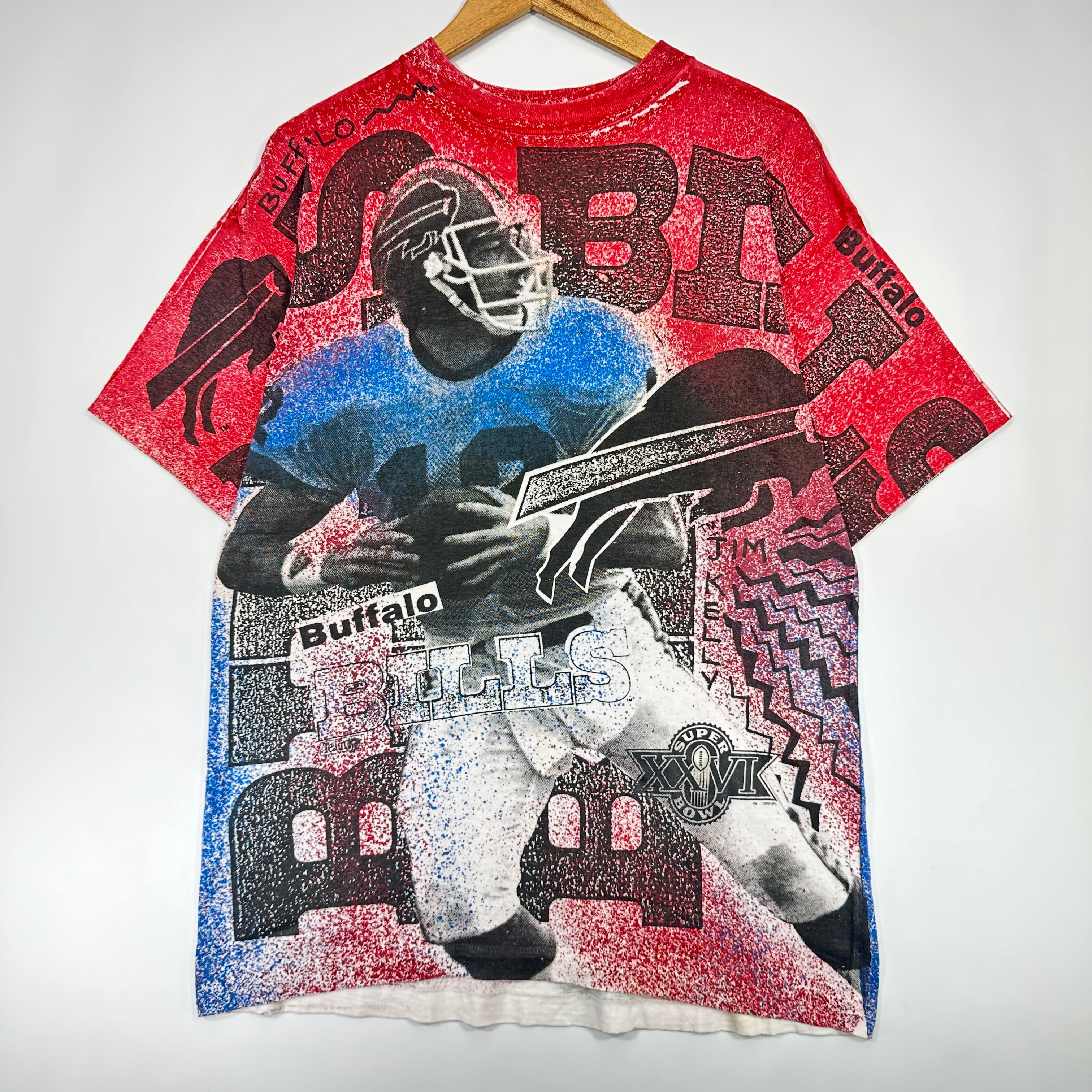 Vintage Buffalo Bills Jim Kelly All Over Print Shirt Large