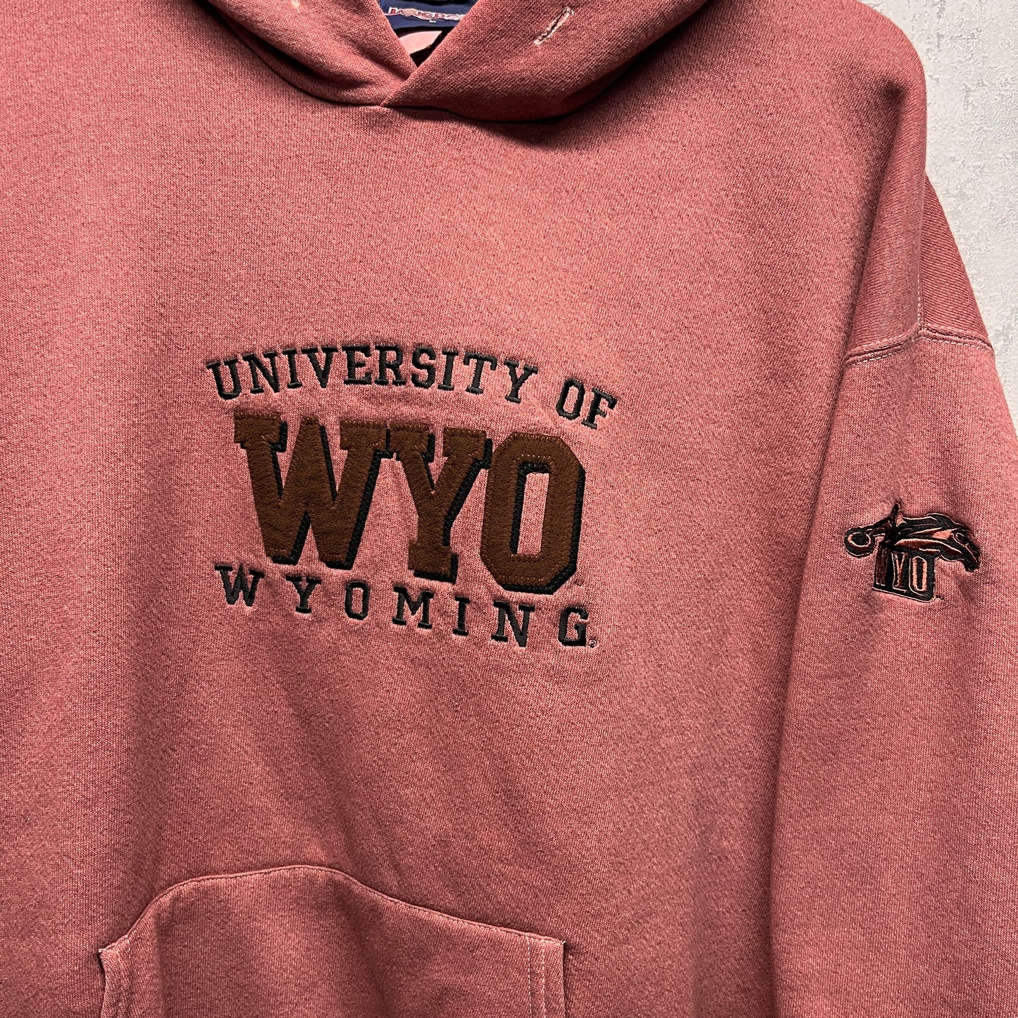 Vintage Wyoming Cowboys Overdyed Hoodie Sweatshirt XL