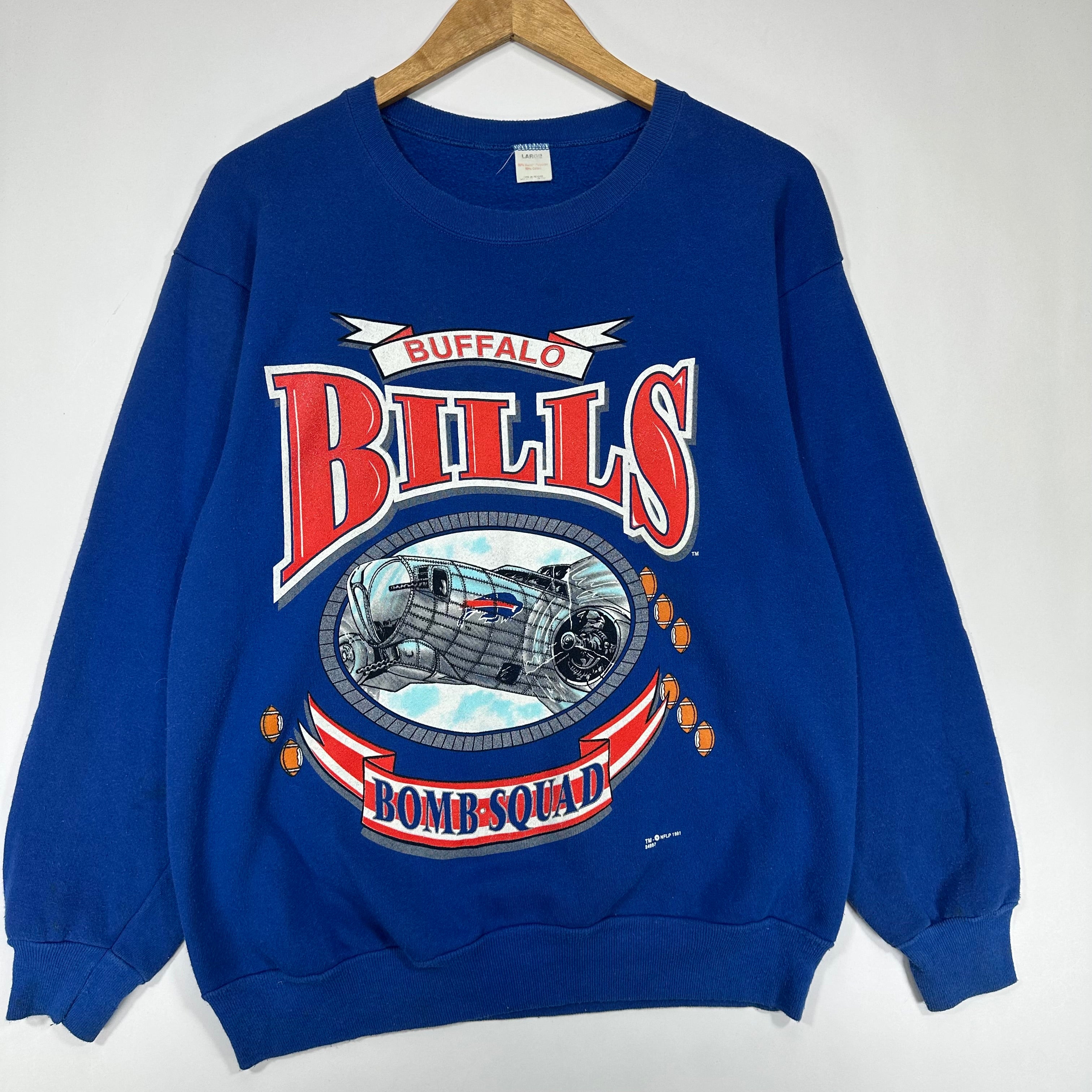 Vintage Buffalo Bills Bomb Squad Crewneck Sweatshirt Large