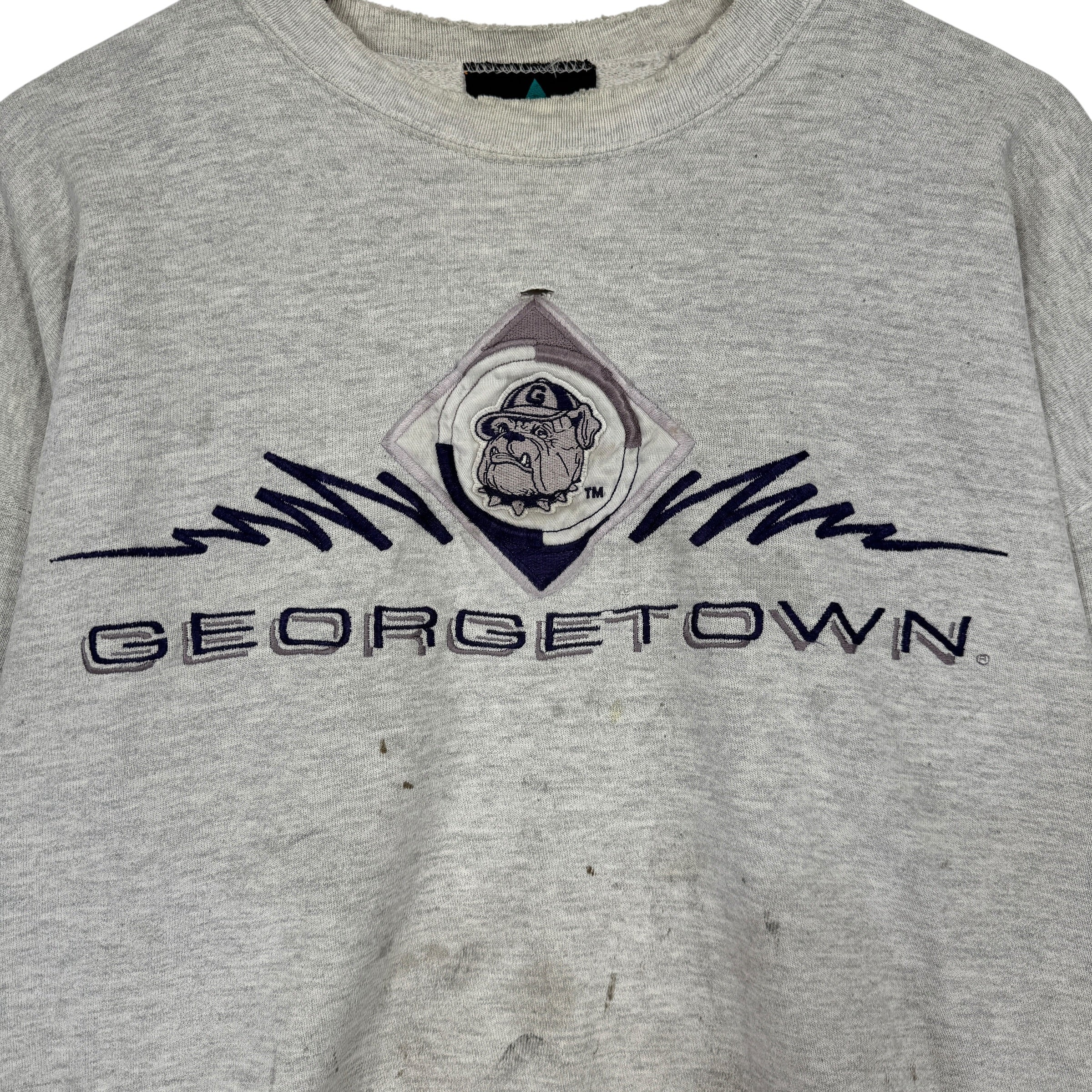 Vintage Thrashed Georgetown Crewneck Sweatshirt Large