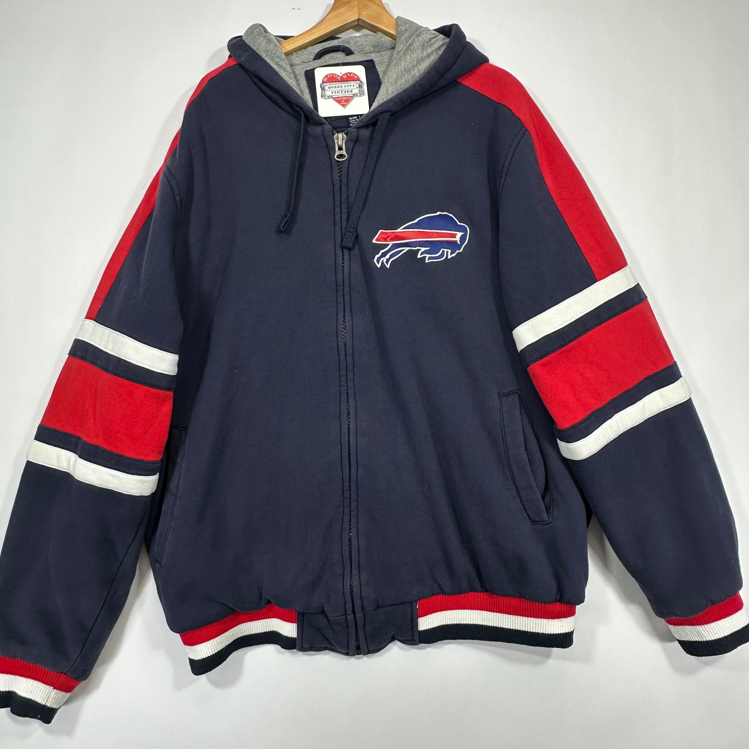 Vintage Buffalo Bills Quilted Heavy Hoodie Sweatshirt XL