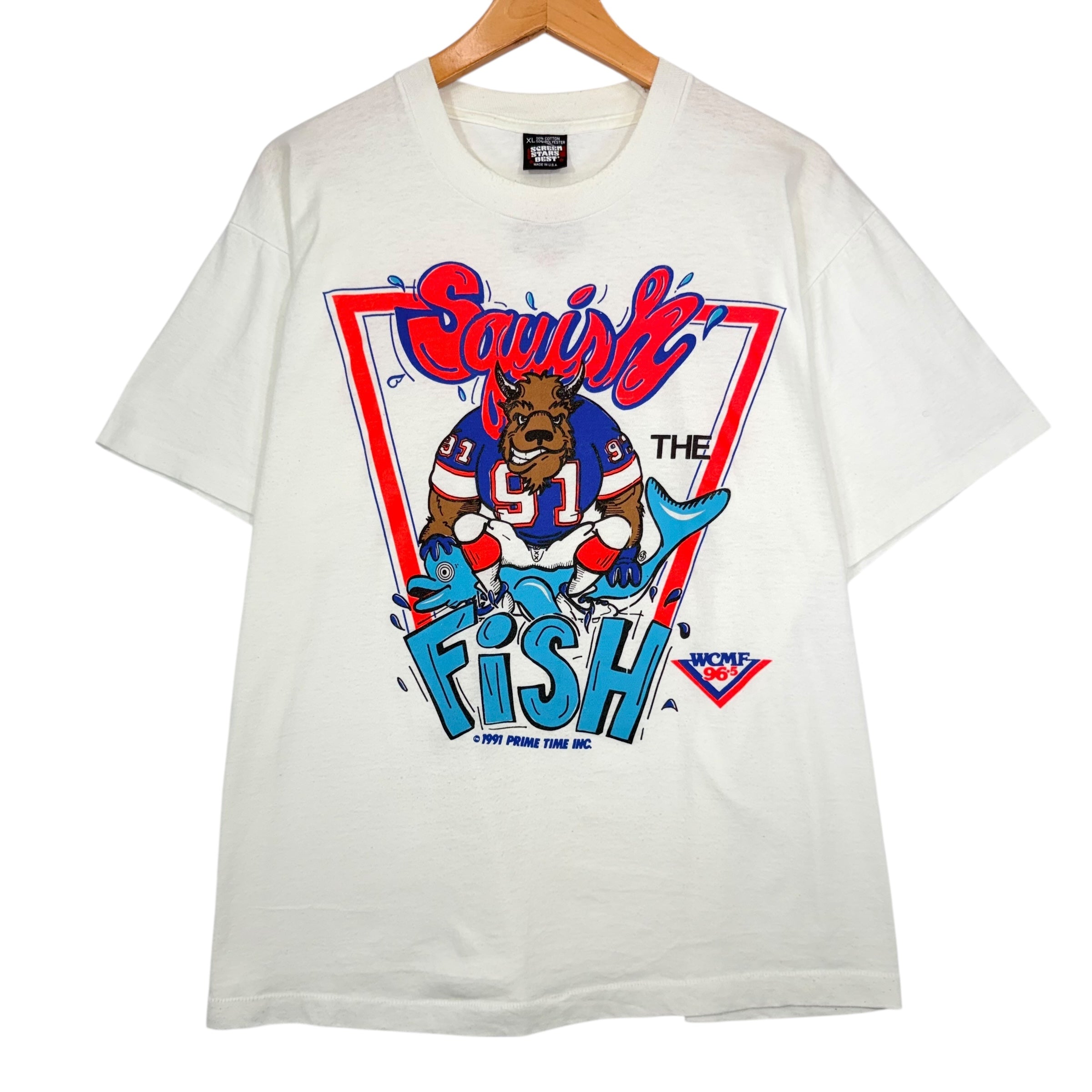 Vintage Buffalo Bills Squish the Fish Cartoon Shirt XL