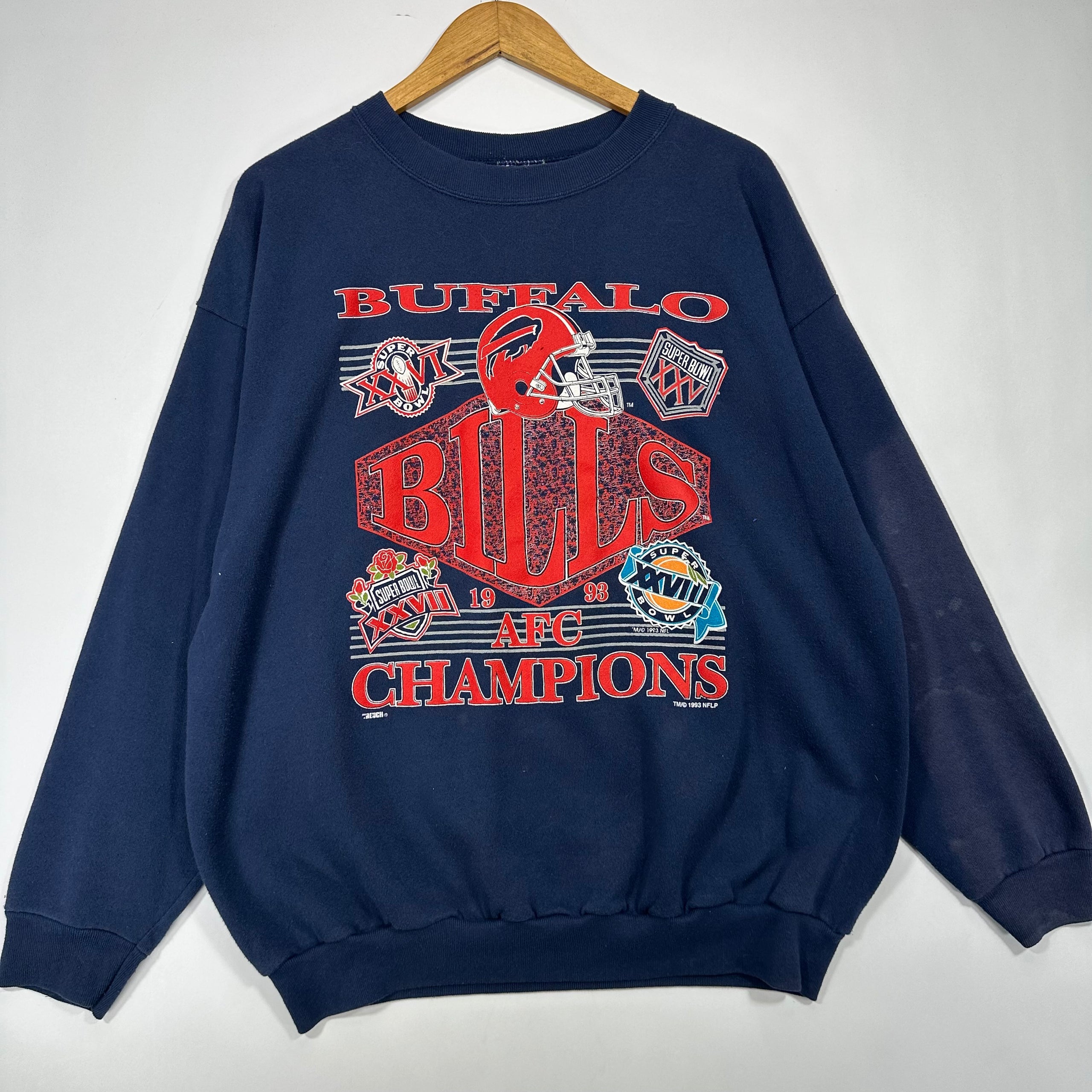 Vintage Buffalo Bills 1993 AFC Champs Crewneck Sweatshirt XL