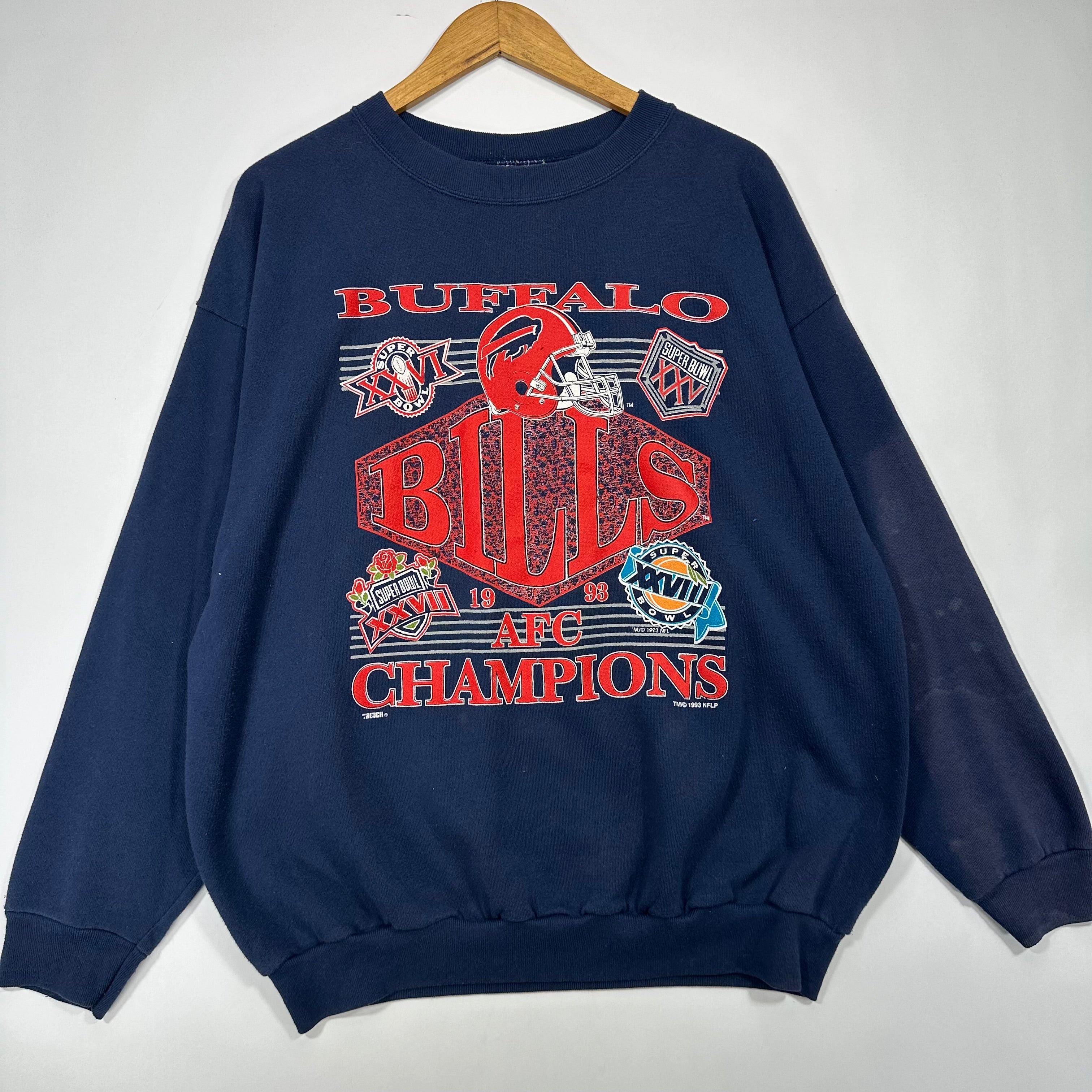 Vintage Buffalo Bills 1993 AFC Champs Crewneck Sweatshirt XL