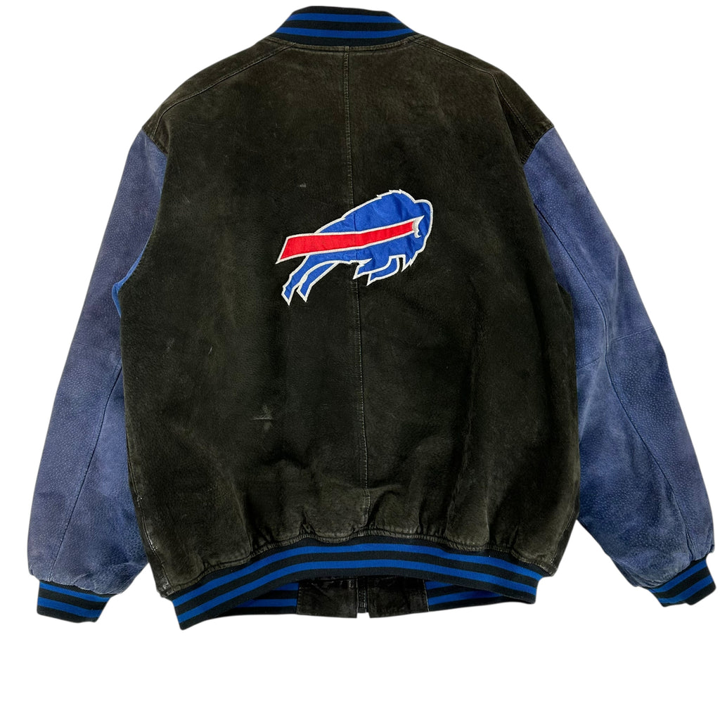 Vintage Buffalo Bills Leather Suede Bomber Jacket Large