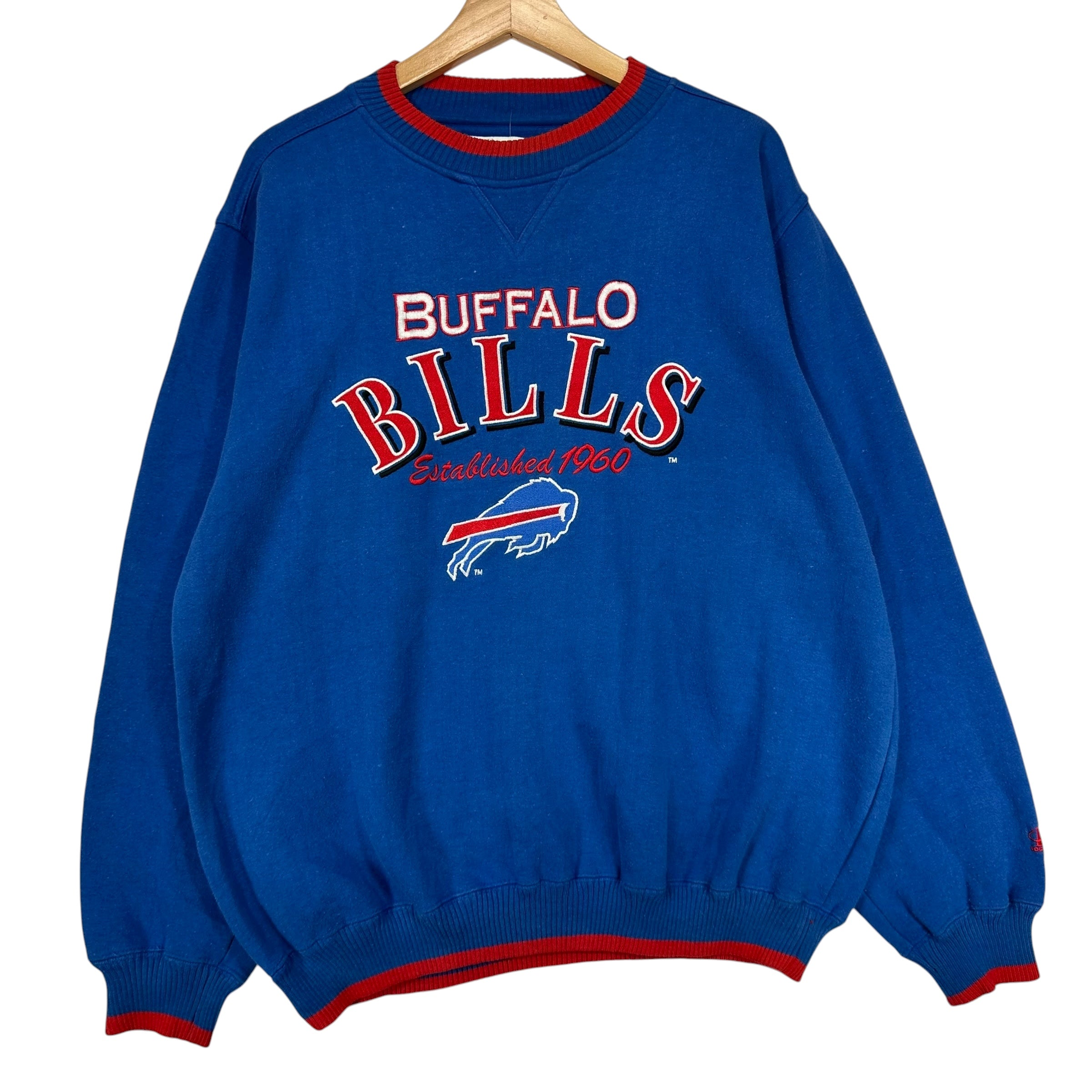 Vintage Buffalo Bills Embroidered Crewneck Sweatshirt Large
