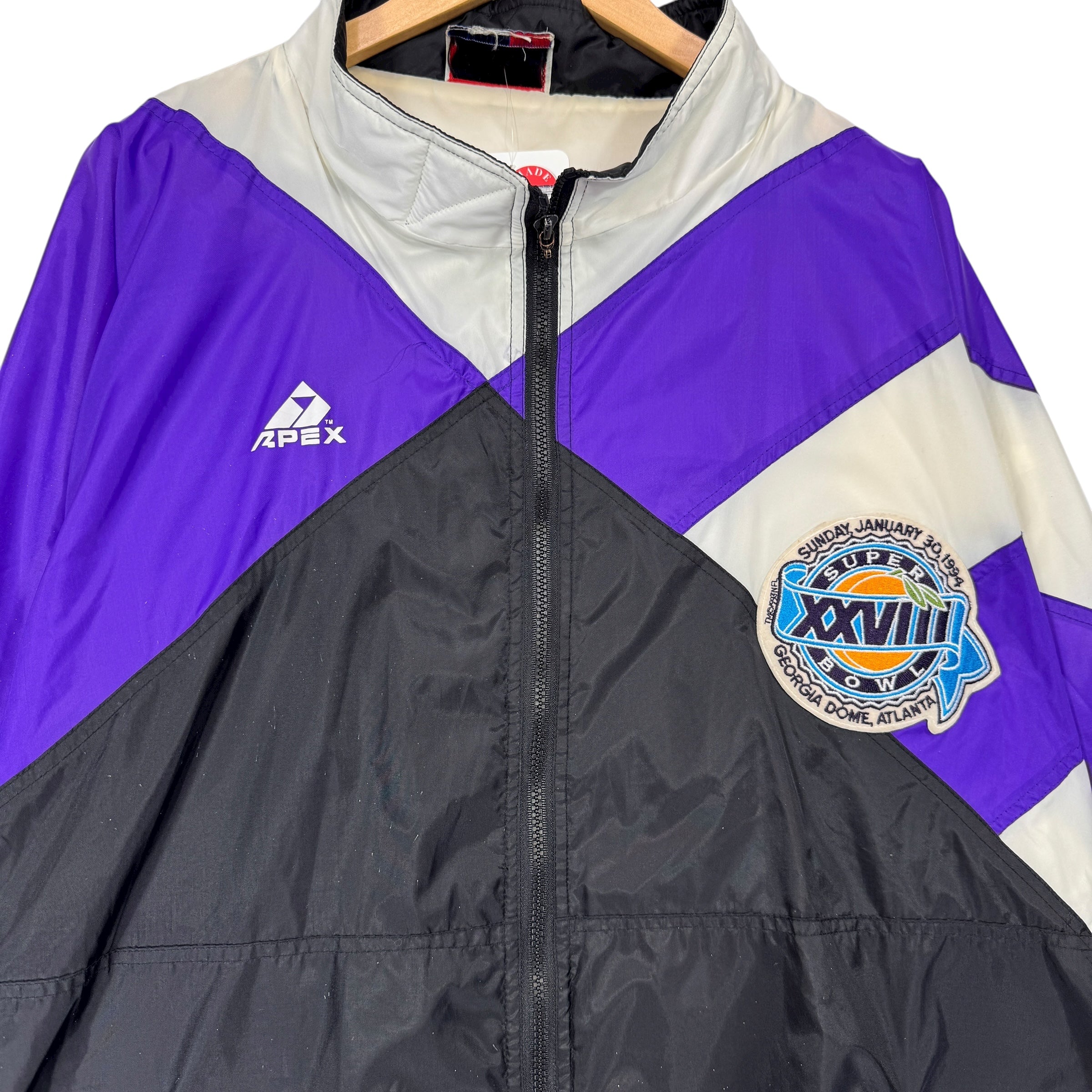 Vintage Buffalo Bills Apex Super Bowl 1994 Zip Up Windbreaker Jacket XL