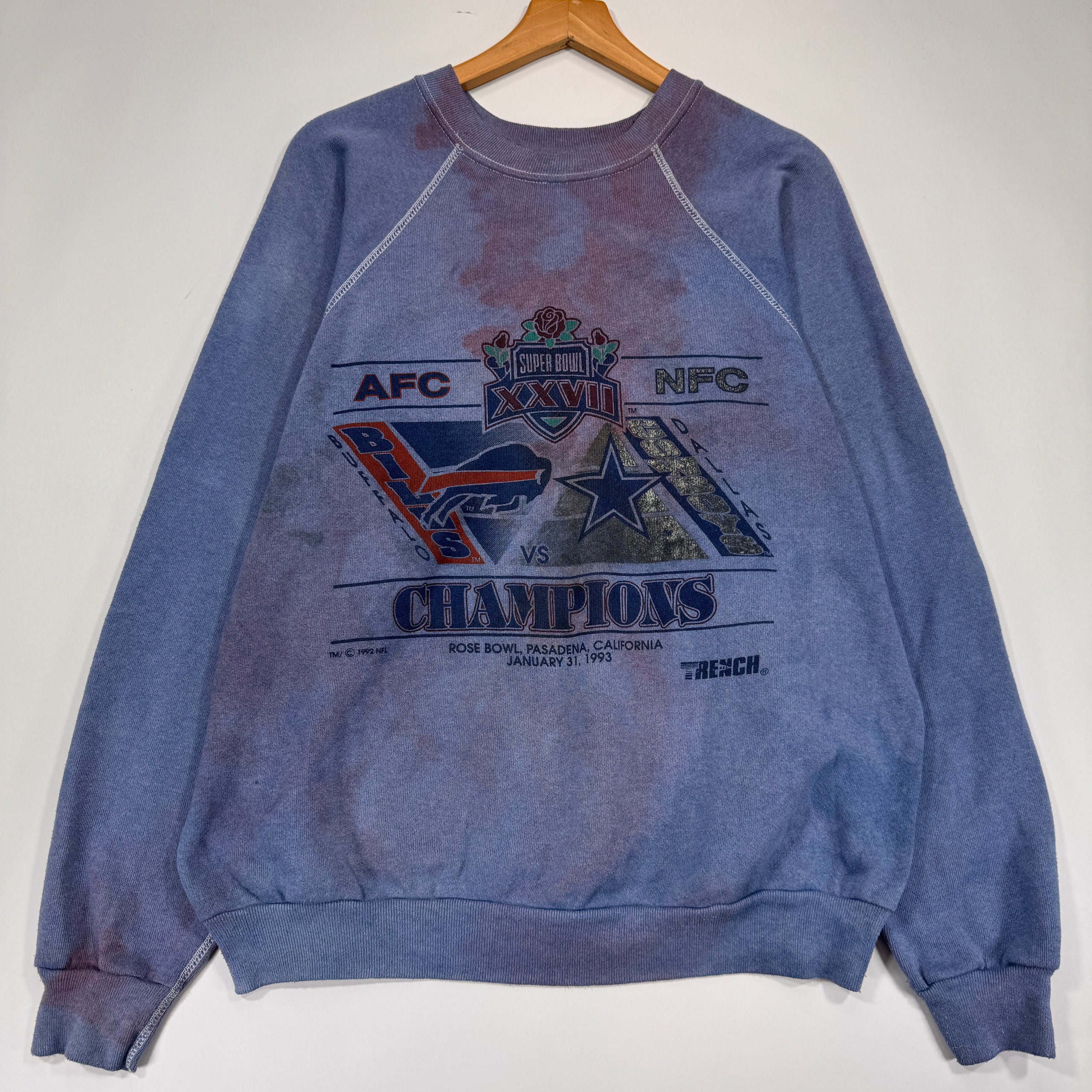 Vintage Buffalo Bills Dallas Cowboys 1993 Super Bowl Crewneck Sweatshirt Large