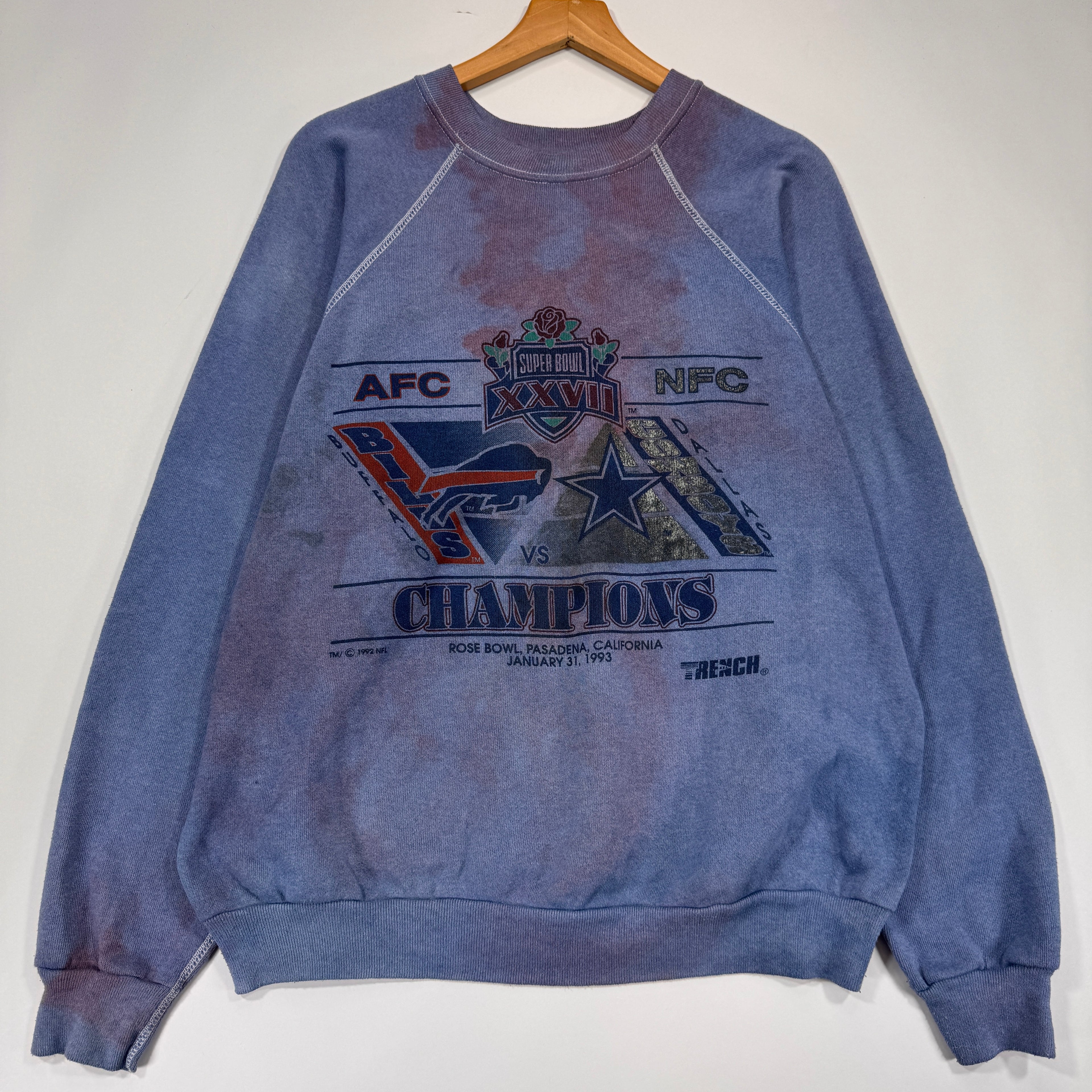 Vintage Buffalo Bills Dallas Cowboys 1993 Super Bowl Crewneck Sweatshirt Large
