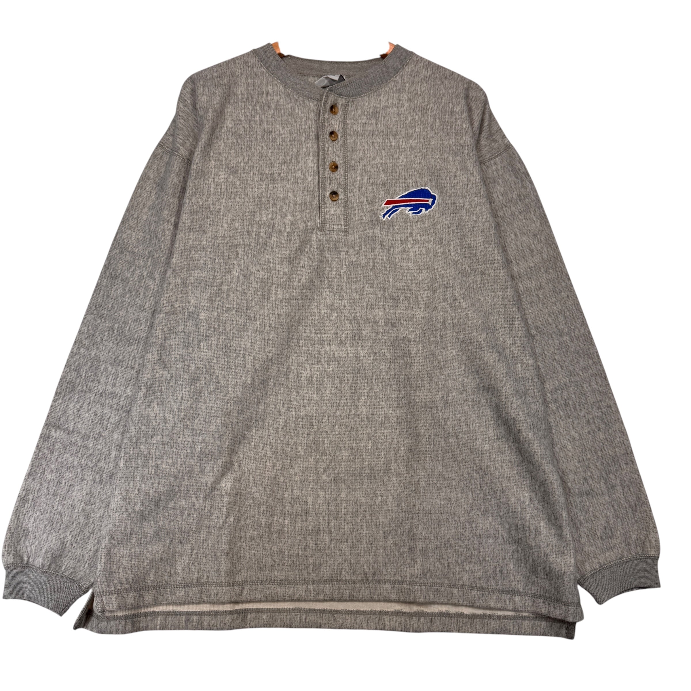 Vintage Buffalo Bills Long Sleeve Henley Thin Crewneck Sweatshirt XL