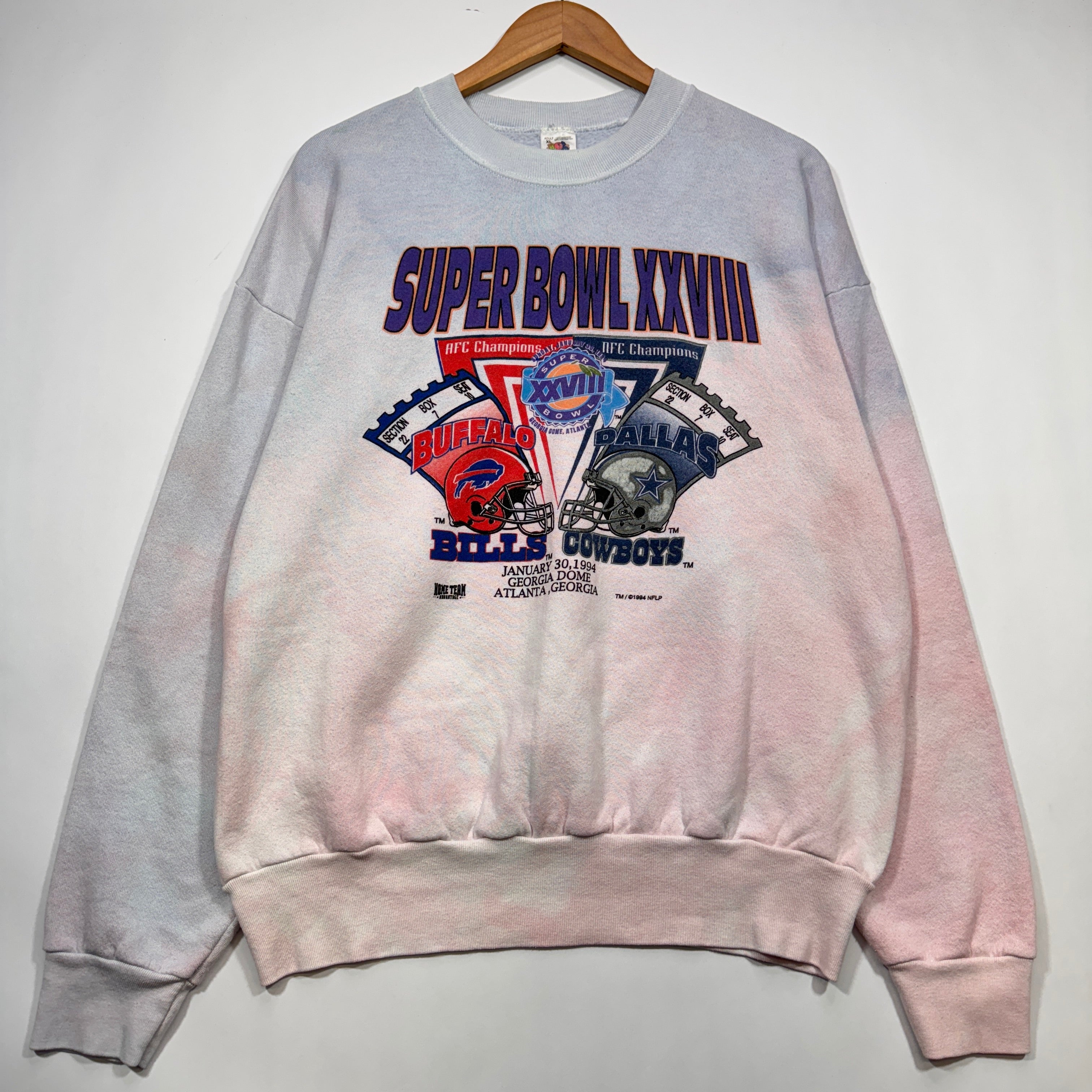 Vintage Buffalo Bills Overdyed 1994 Super Bowl Crewneck Sweatshirt XL