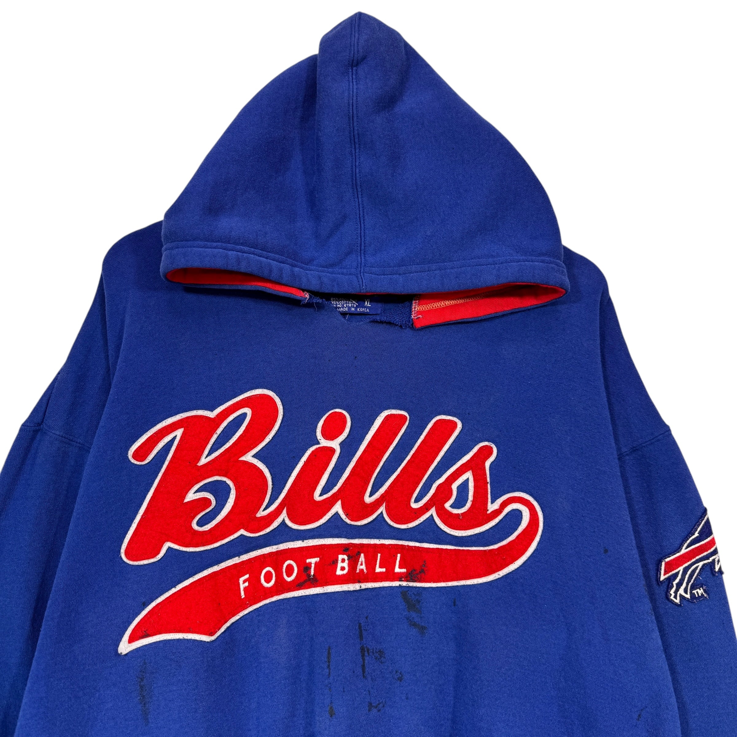 Vintage Buffalo Bills Starter Embroidered Thrashed Hoodie Sweatshirt XL