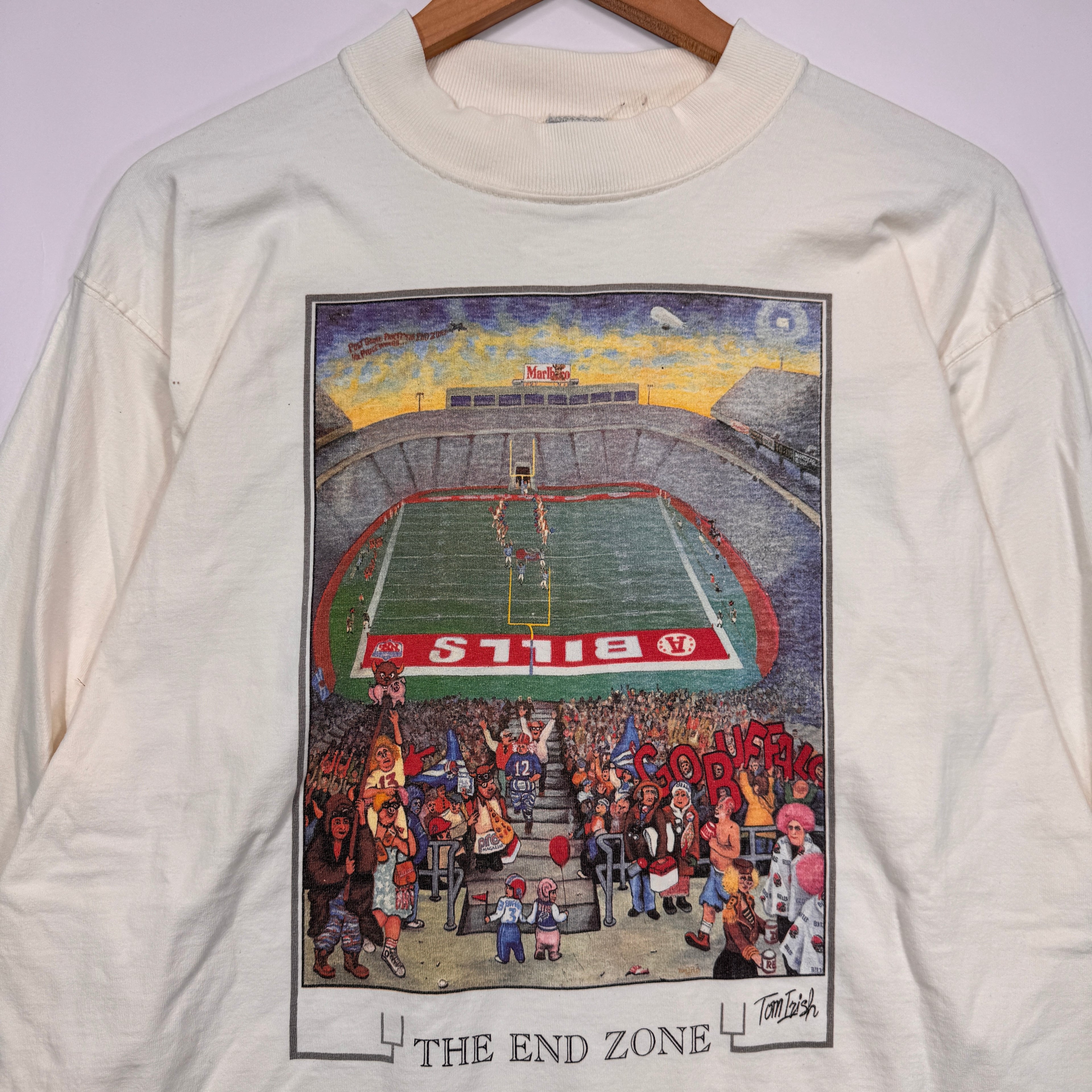 Vintage Buffalo Bills The End Zone Art Long Sleeve Shirt Large