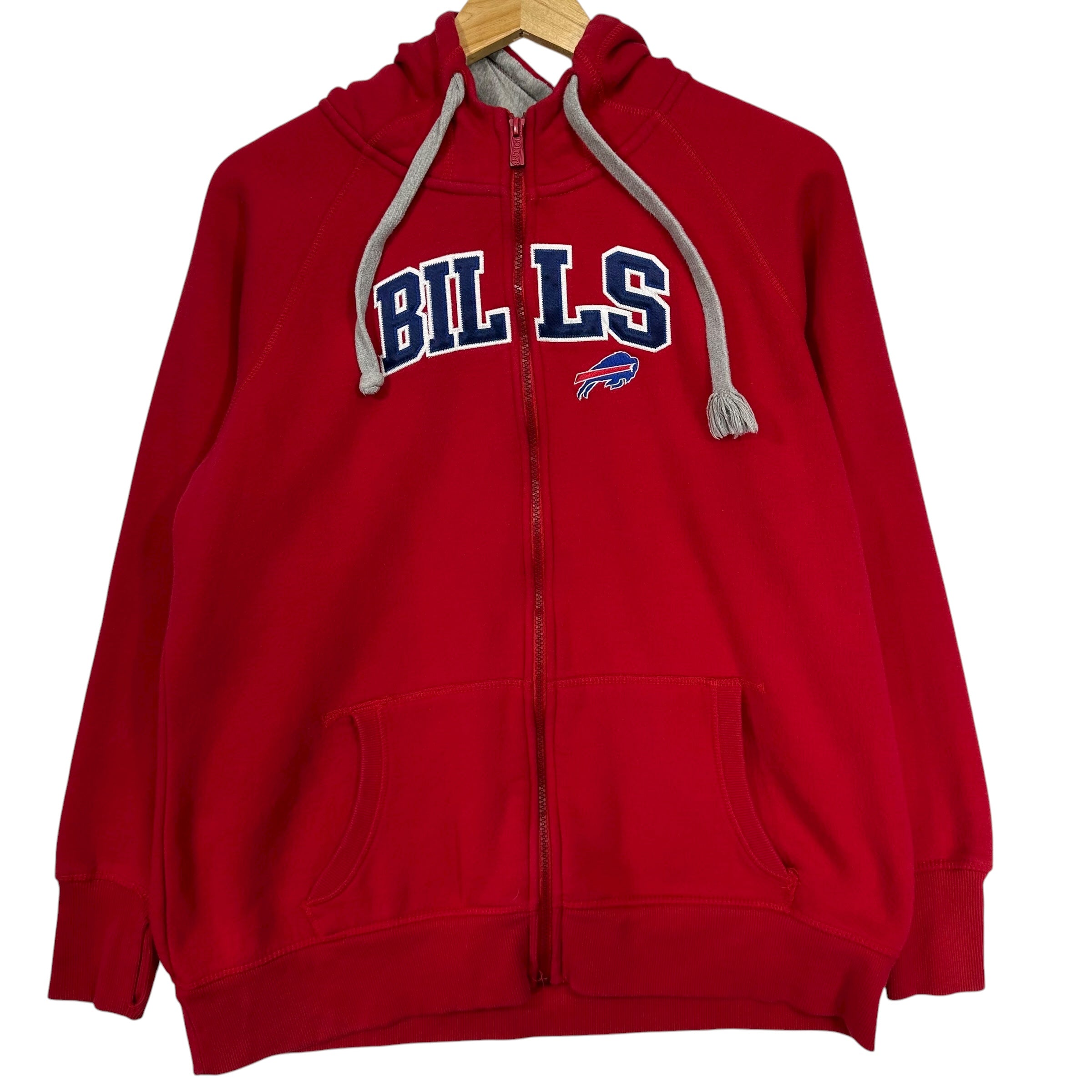 Vintage Buffalo Bills Embroidered Zip Hoodie Sweatshirt XL