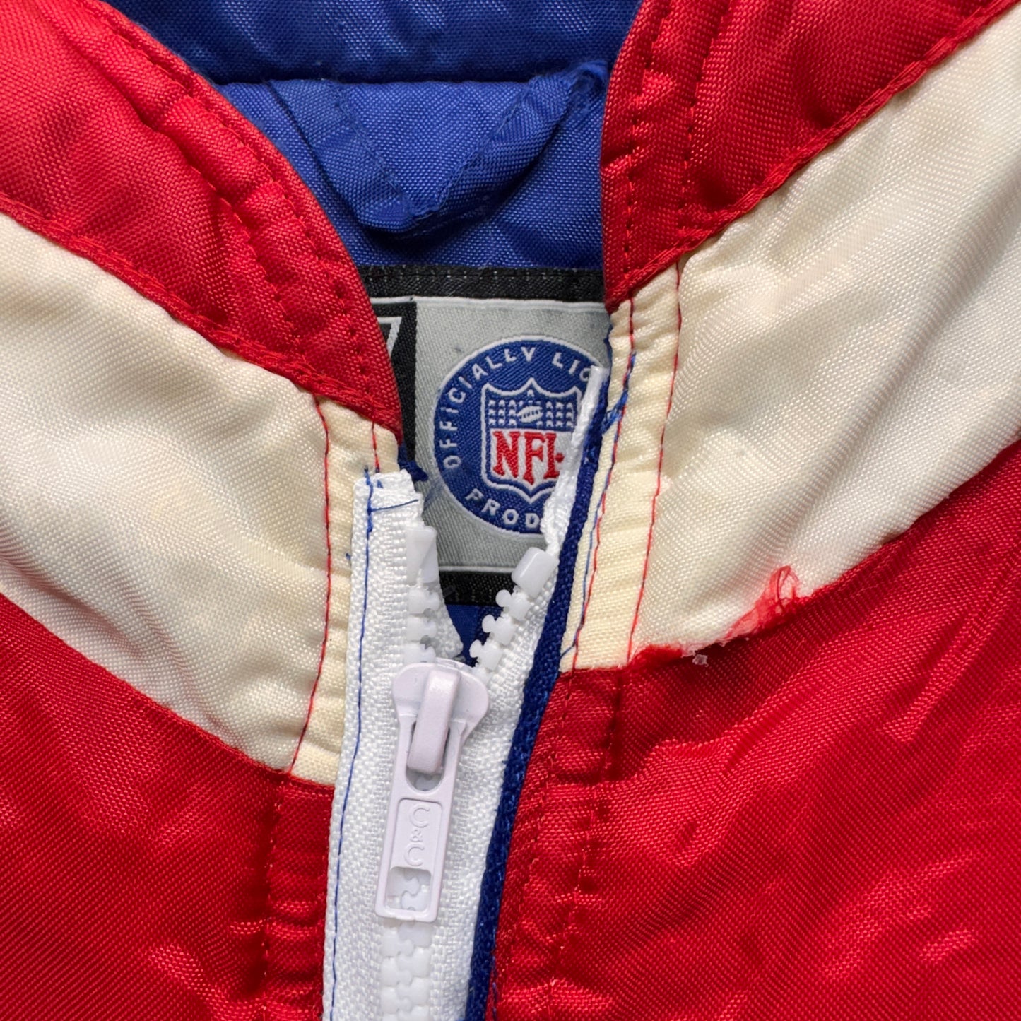 Vintage Buffalo Bills Zip Up Puffer Jacket Large