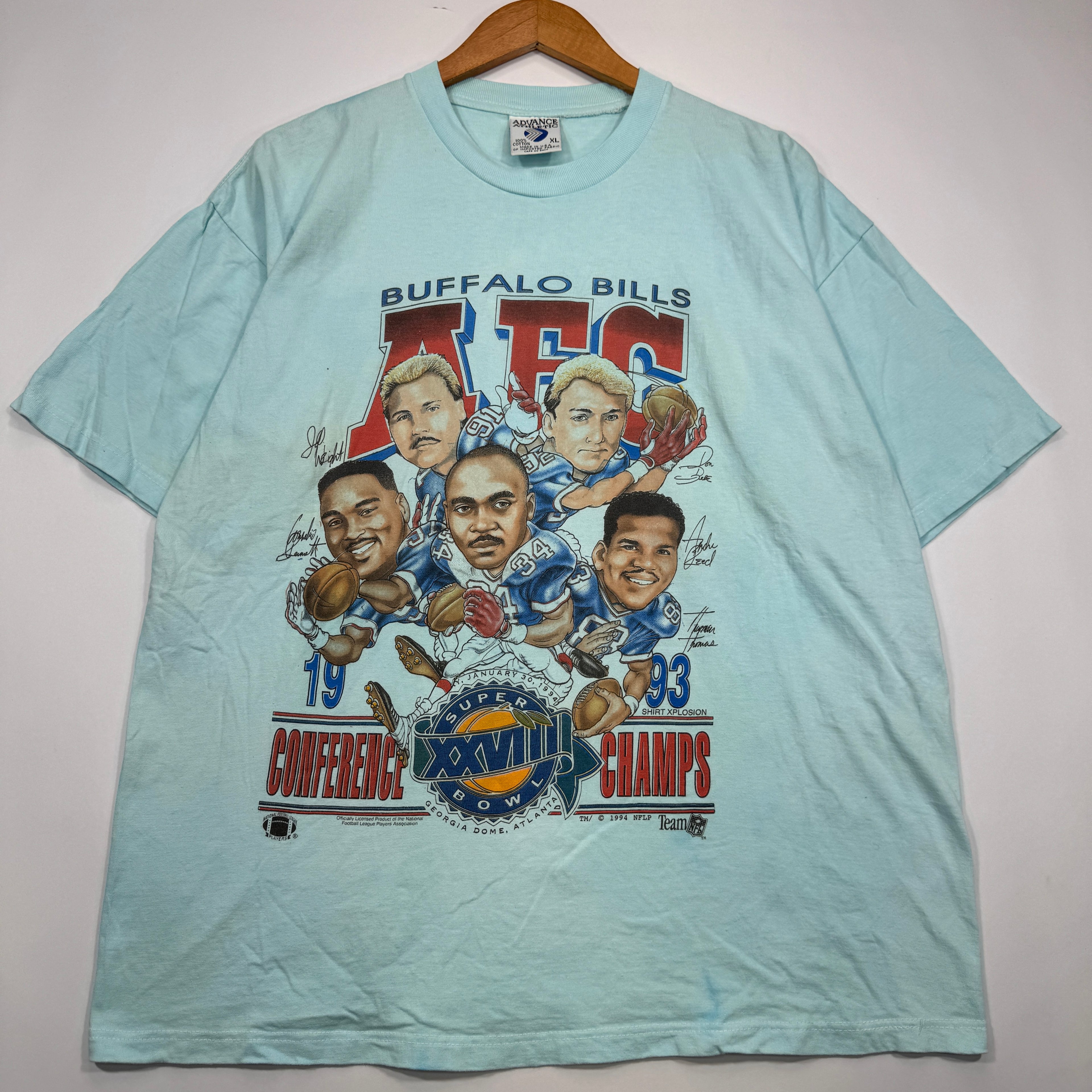 Vintage Buffalo Bills Overdyed 1993 AFC East Champions Caricature Shirt XL