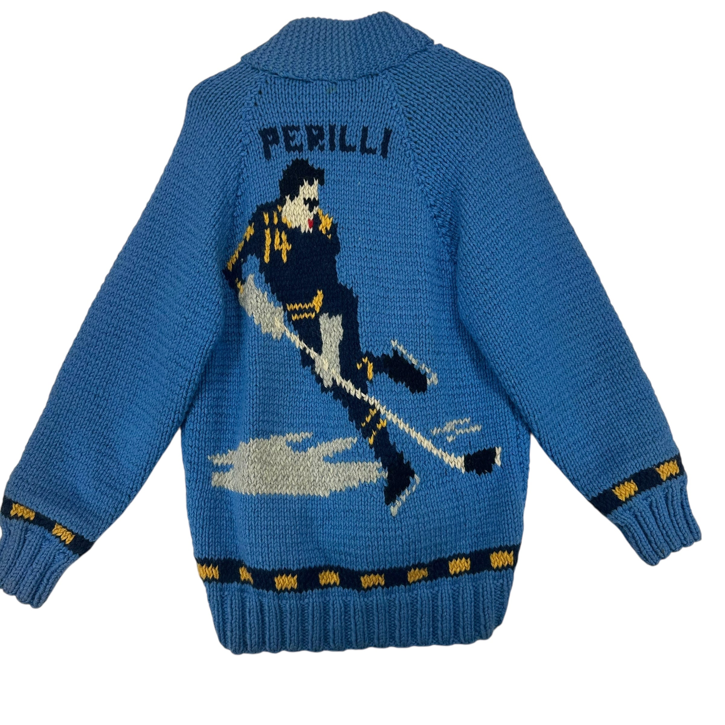 Vintage Buffalo Sabres 1970s Knit Cowichan Sweatshirt Large