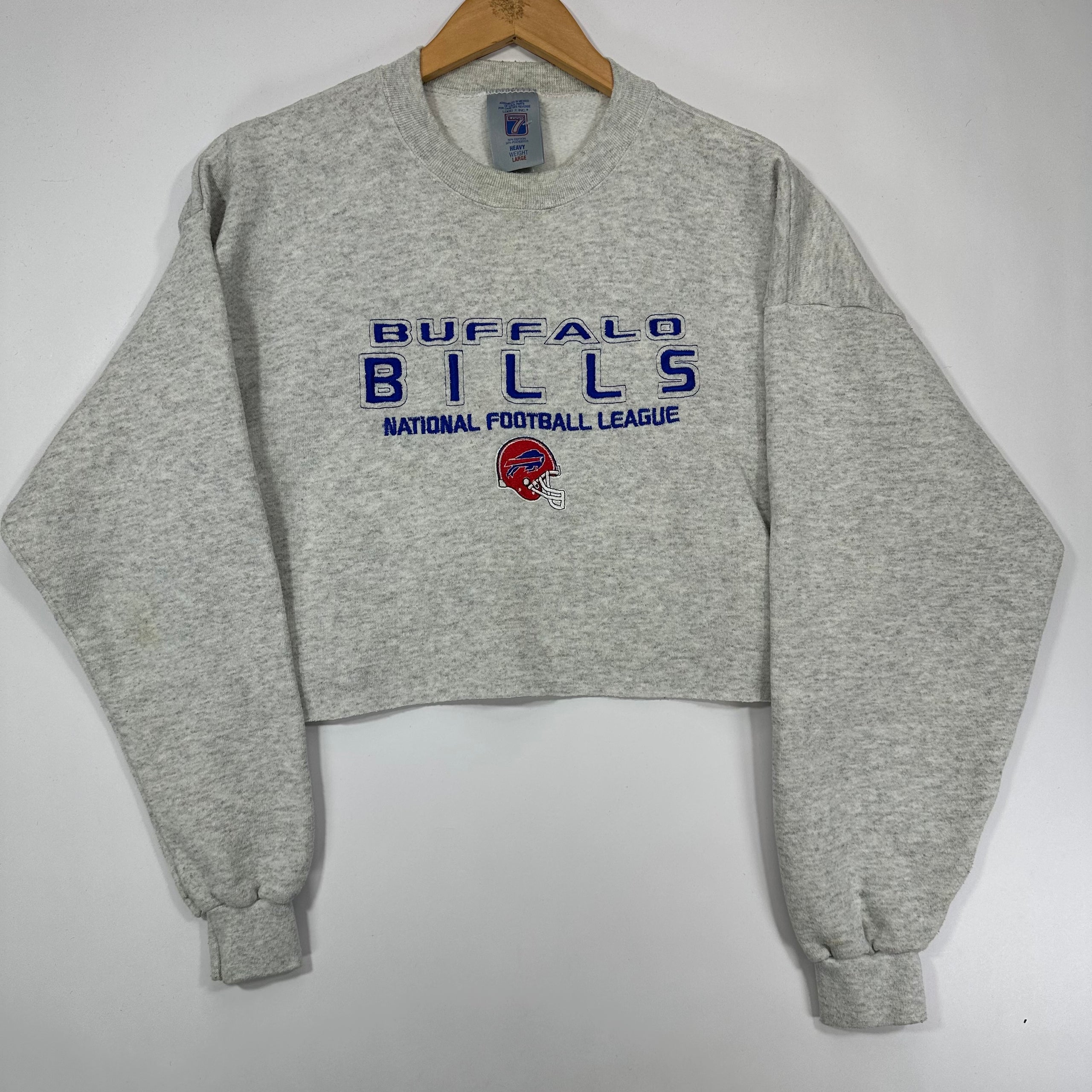 Vintage Buffalo Bills Cropped Crewneck Sweatshirt Large