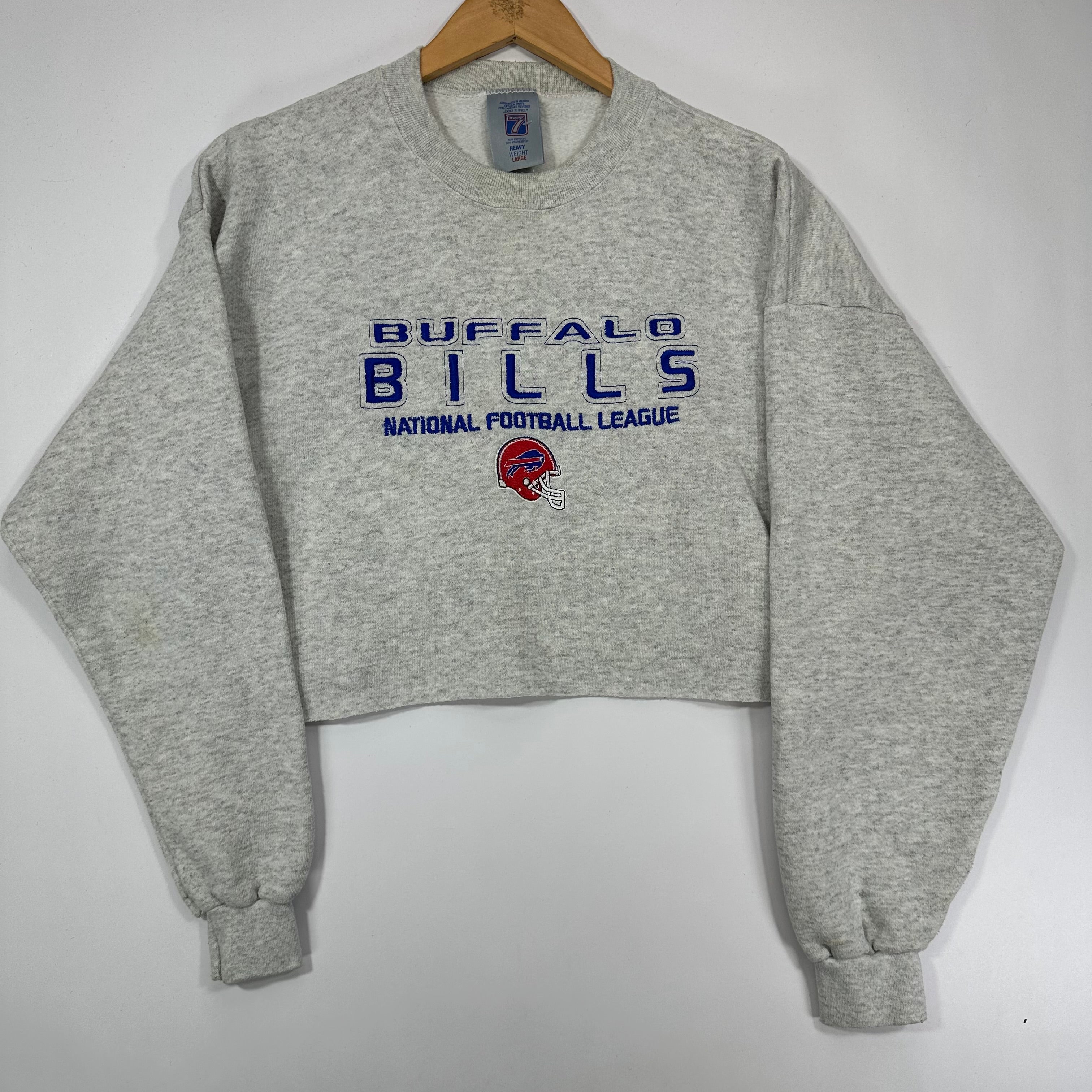 Vintage Buffalo Bills Cropped Crewneck Sweatshirt Large